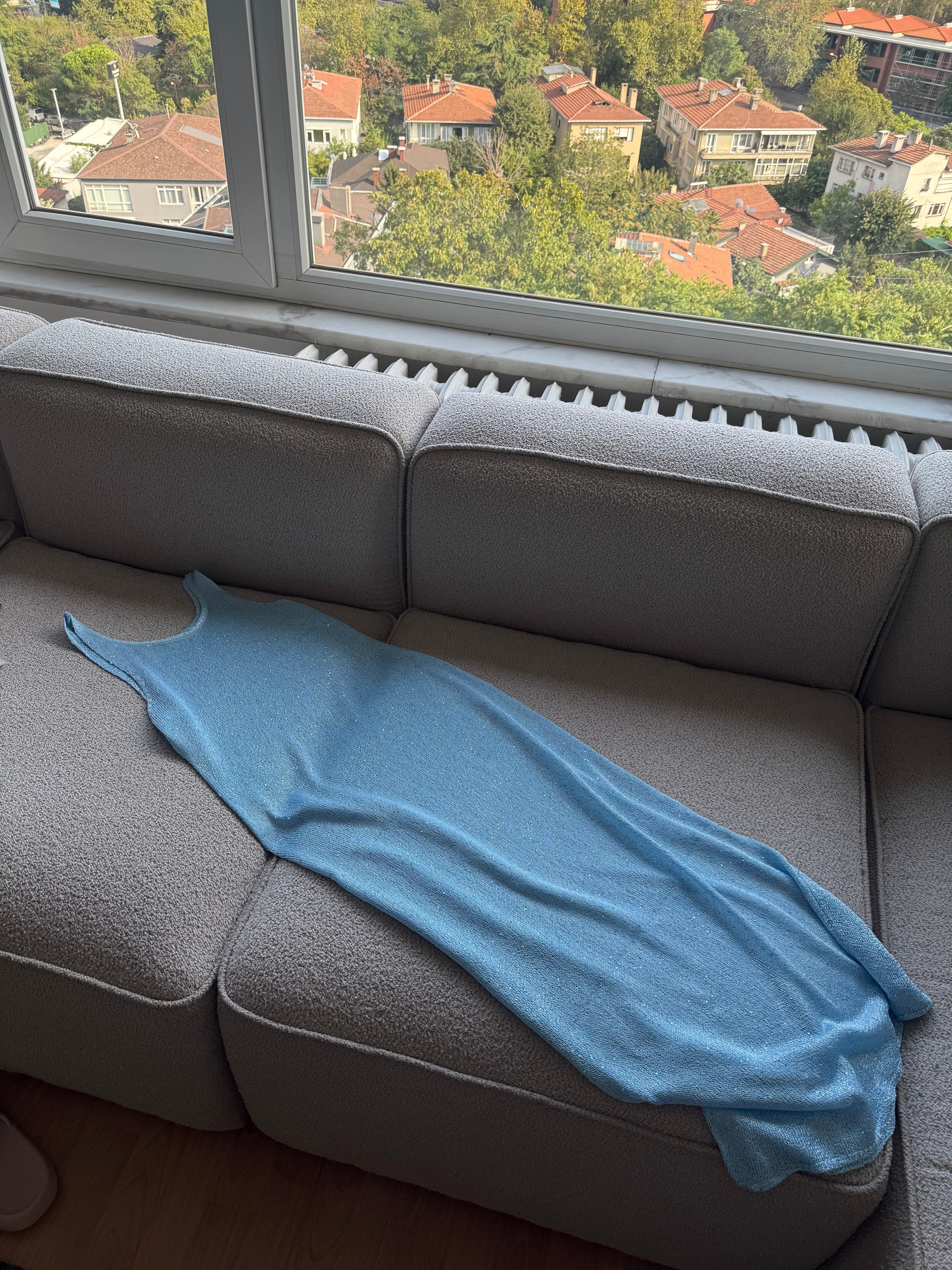 Baby Blue Uzun Elbise