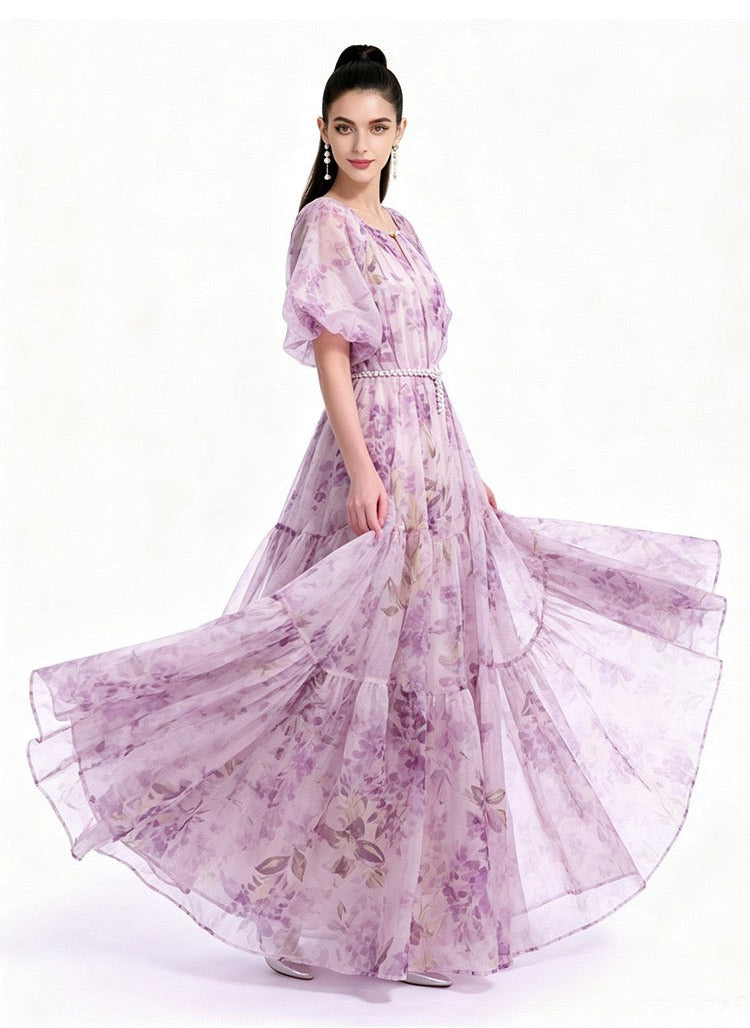Violet Bloom Maxi Dress