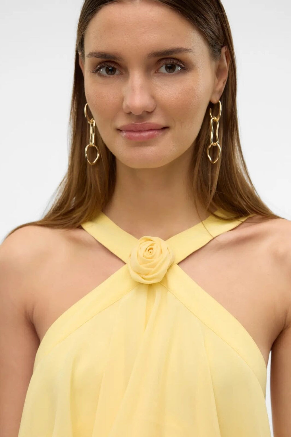Halter Yaka Kat Kat Maxi Elbise