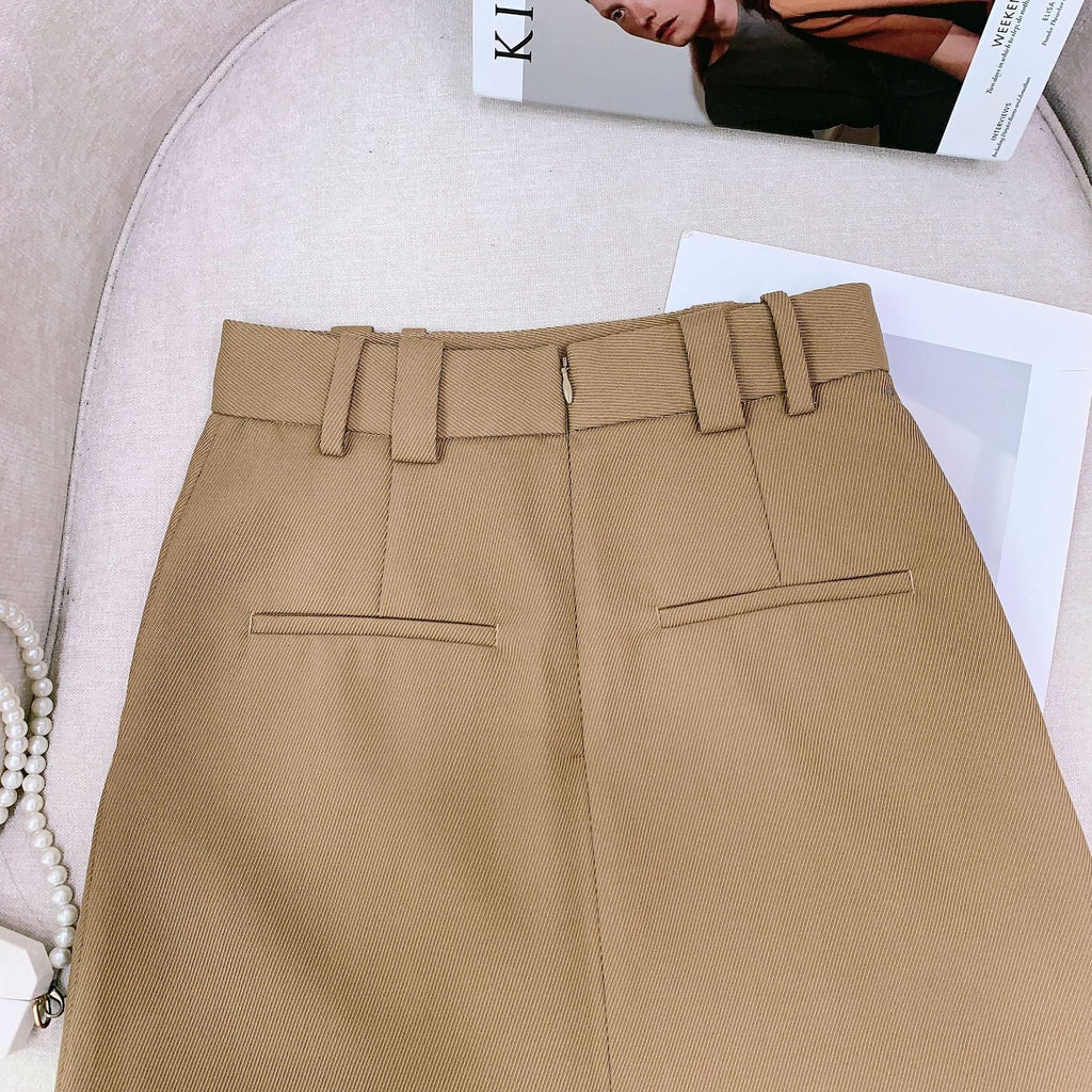 Yün Serge Twill Şık Ofis Etek