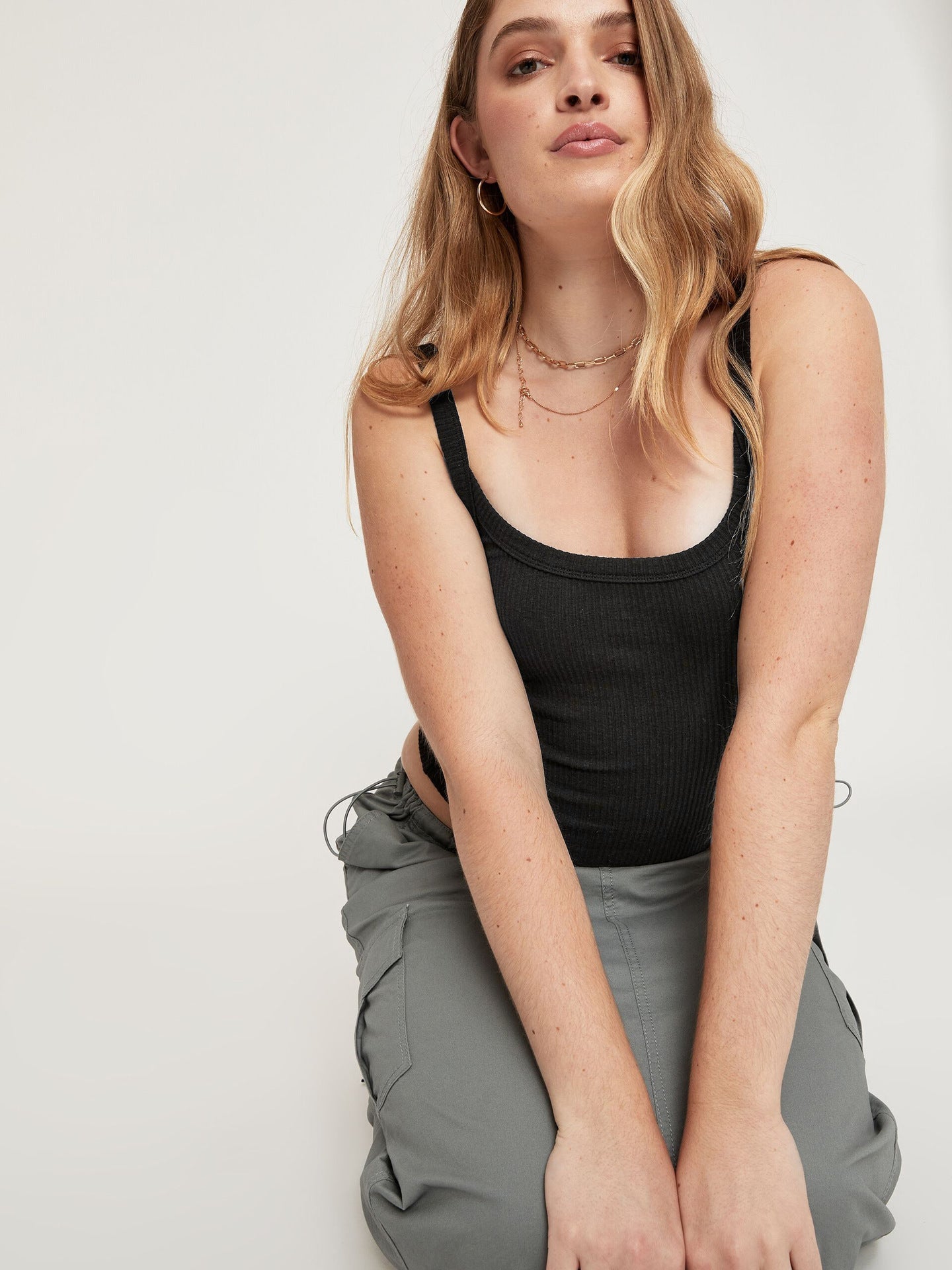 Muı Siyah Örme Kaşkorse Crop Top
