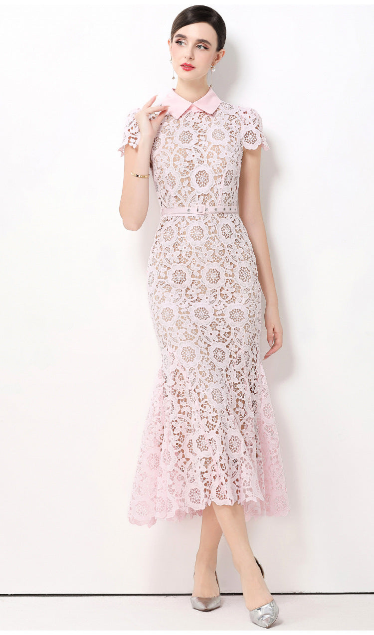 Soft Bloom Dantel Balık Elbise
