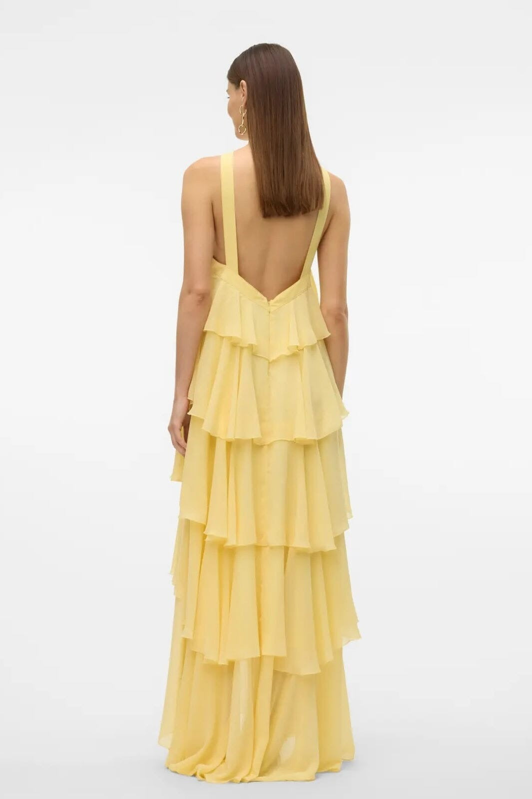 Halter Yaka Kat Kat Maxi Elbise