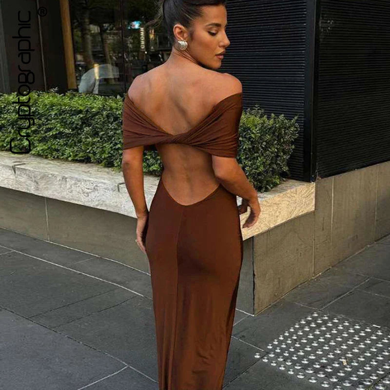 Ruched Elegant Maxi Elbise