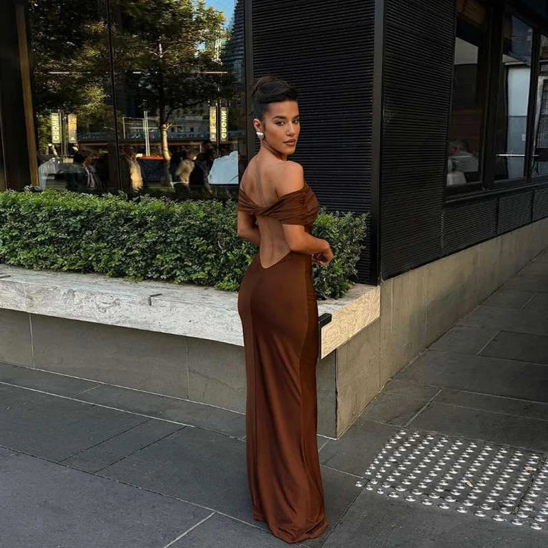Ruched Elegant Maxi Elbise