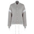 Beyaz Şeritli Bomber Oversize Ceket Mont