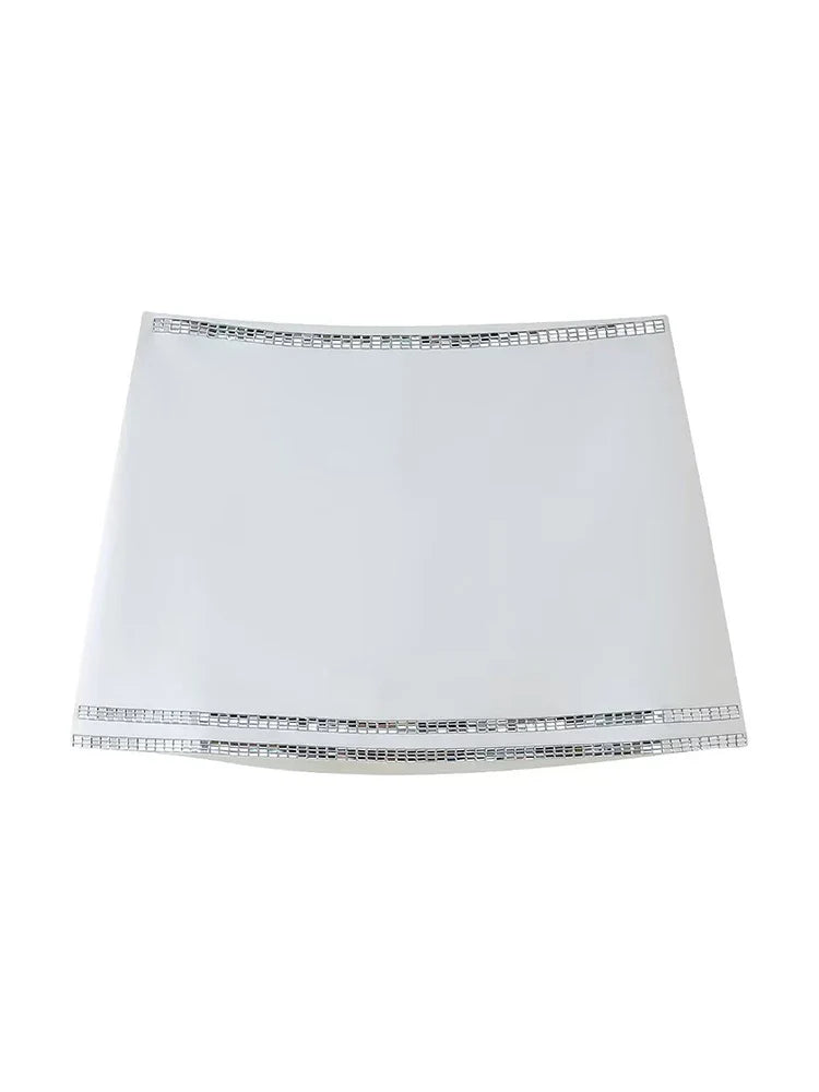 Conjunto Straplez Üst Mini Etek Takım