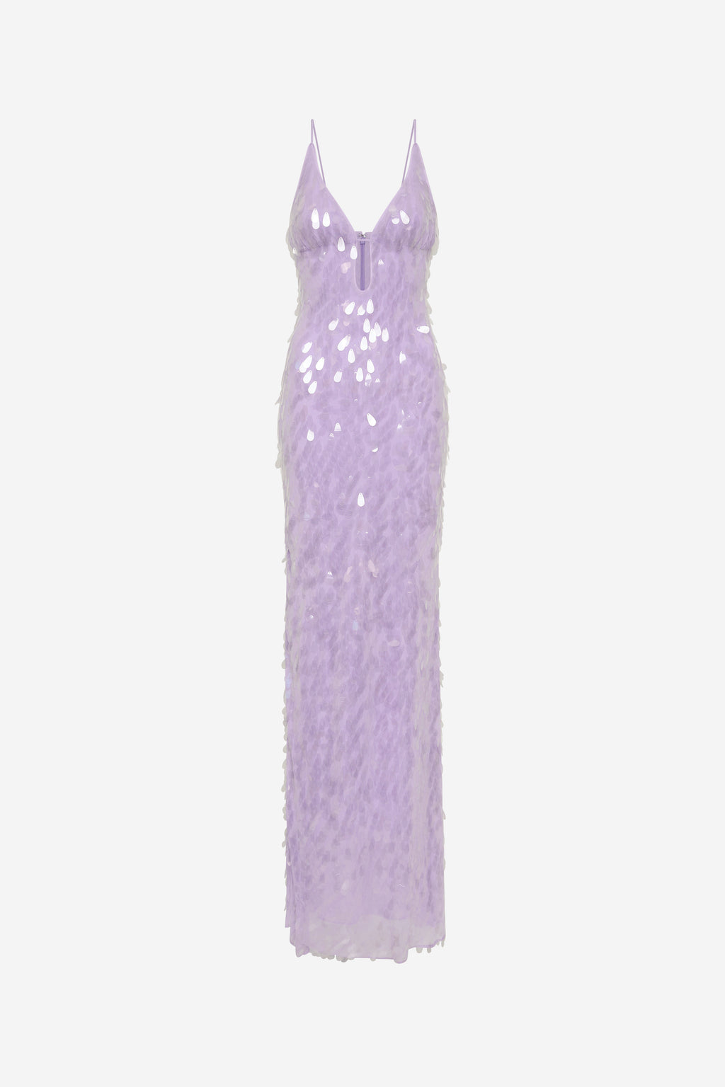Safir Payetli Maxi Elbise-Mor