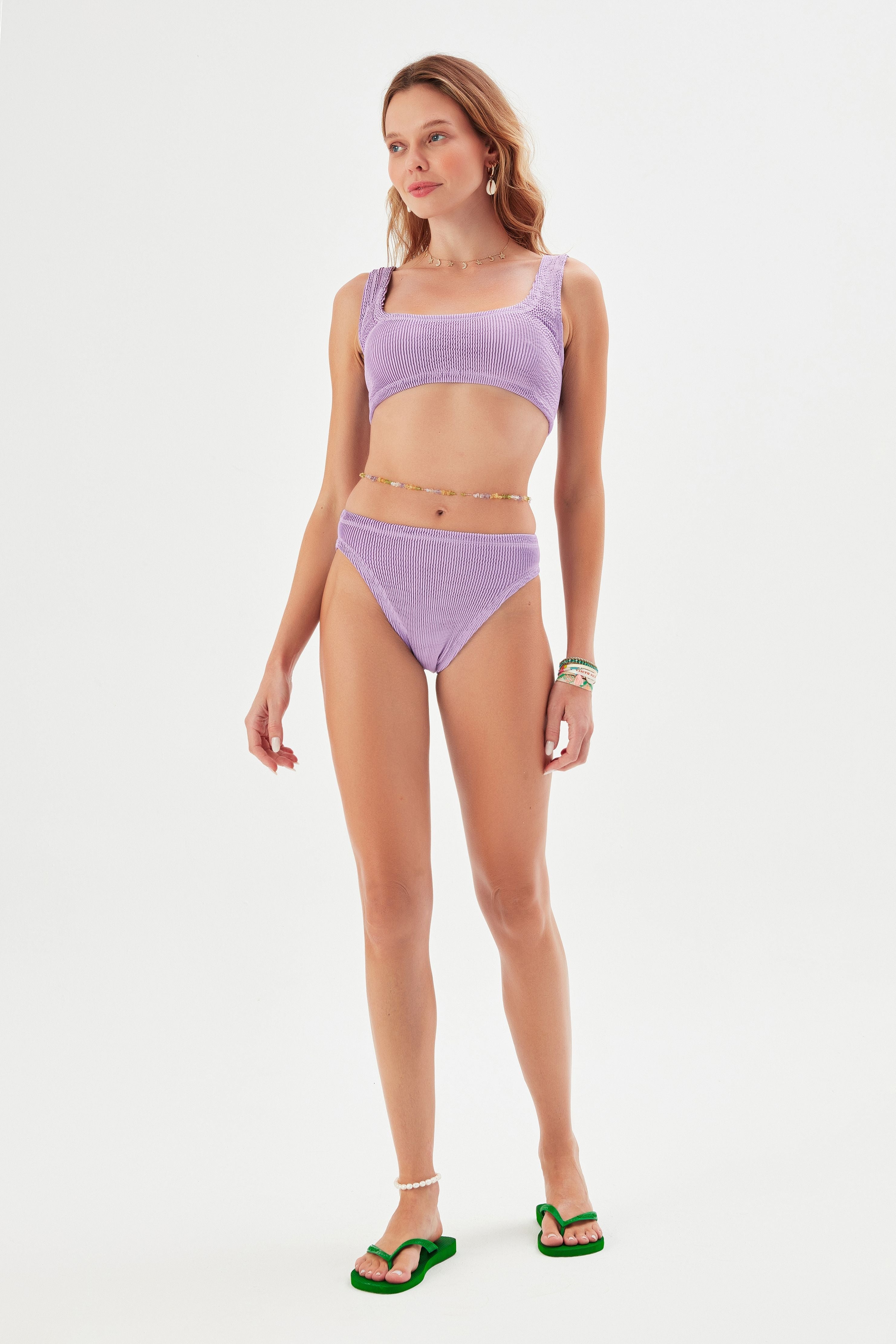 Sofi Crinkle Atlet Bikini Takımı Lila