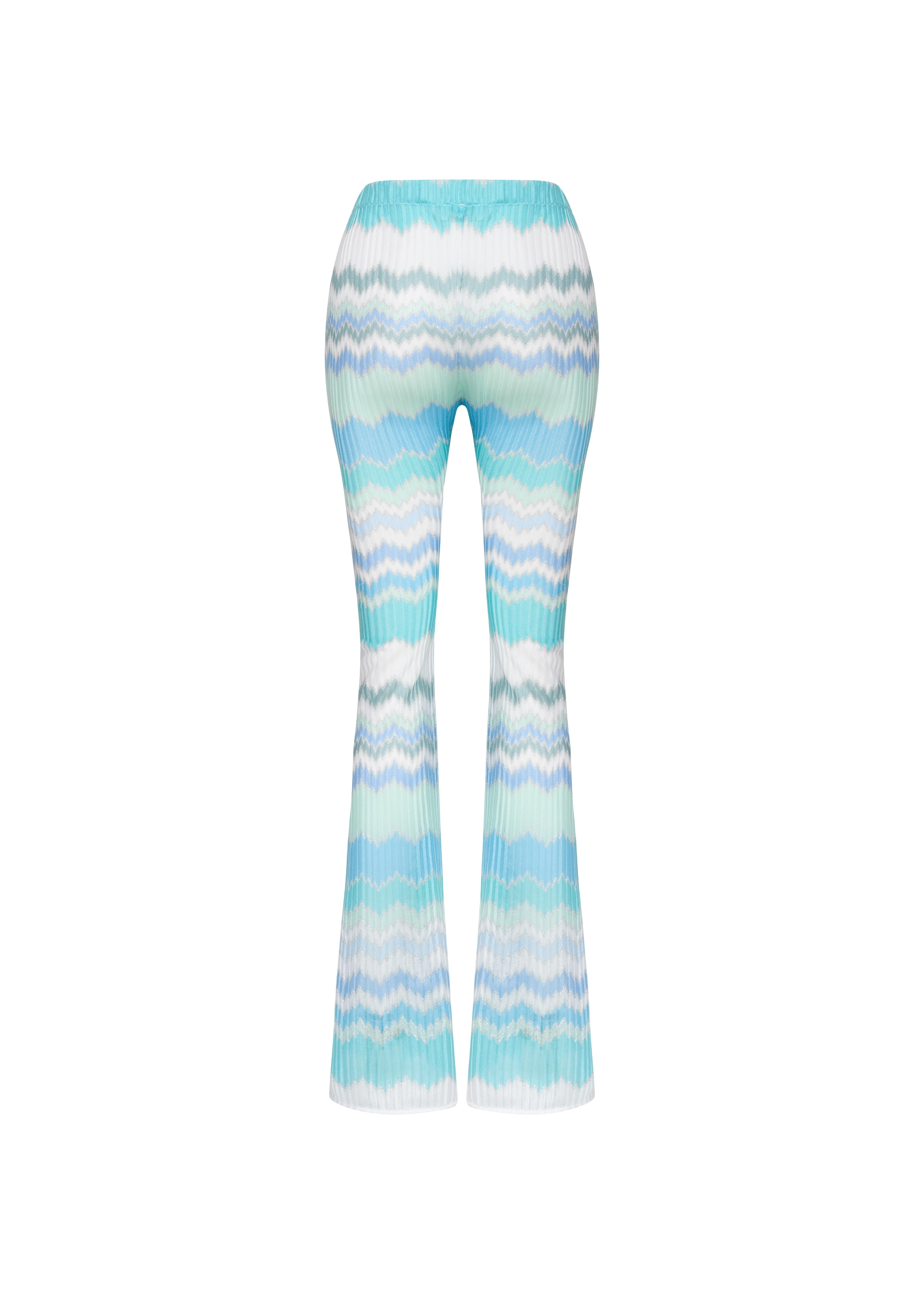 Lunessa Örgü İspanyol Paça Pantolon Zigzag Metalik Almara