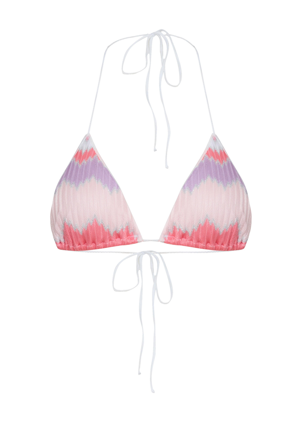 Avila Üçgen Örgü Bikini Üstü Zigzag Metalik Soleia