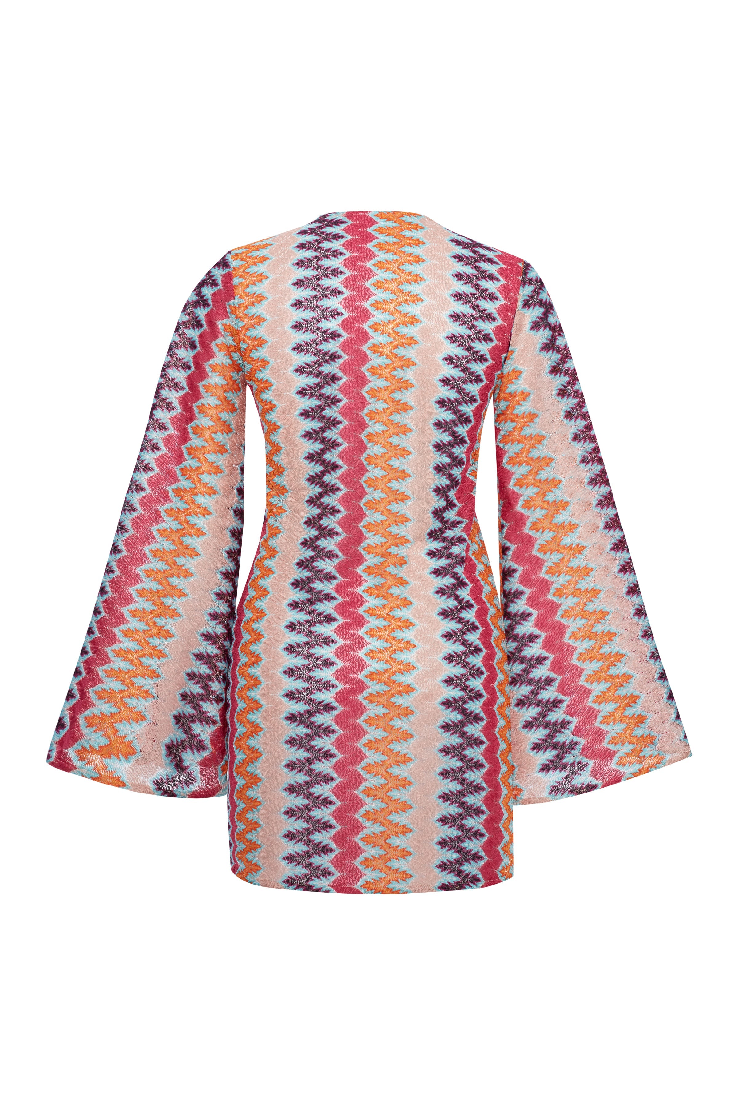 June Örgü Mini Plaj Elbisesi Innuendo Zigzag Knit