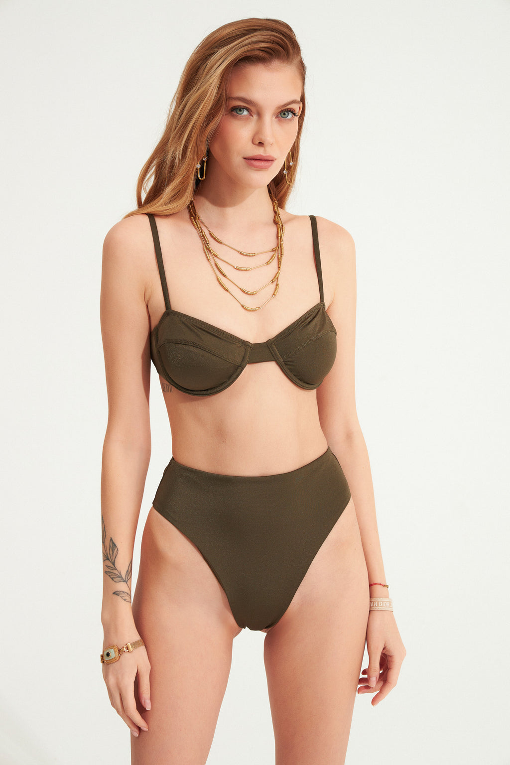 Kenza Yüksek Bel Yüksek Kesim Bikini Altı Sage