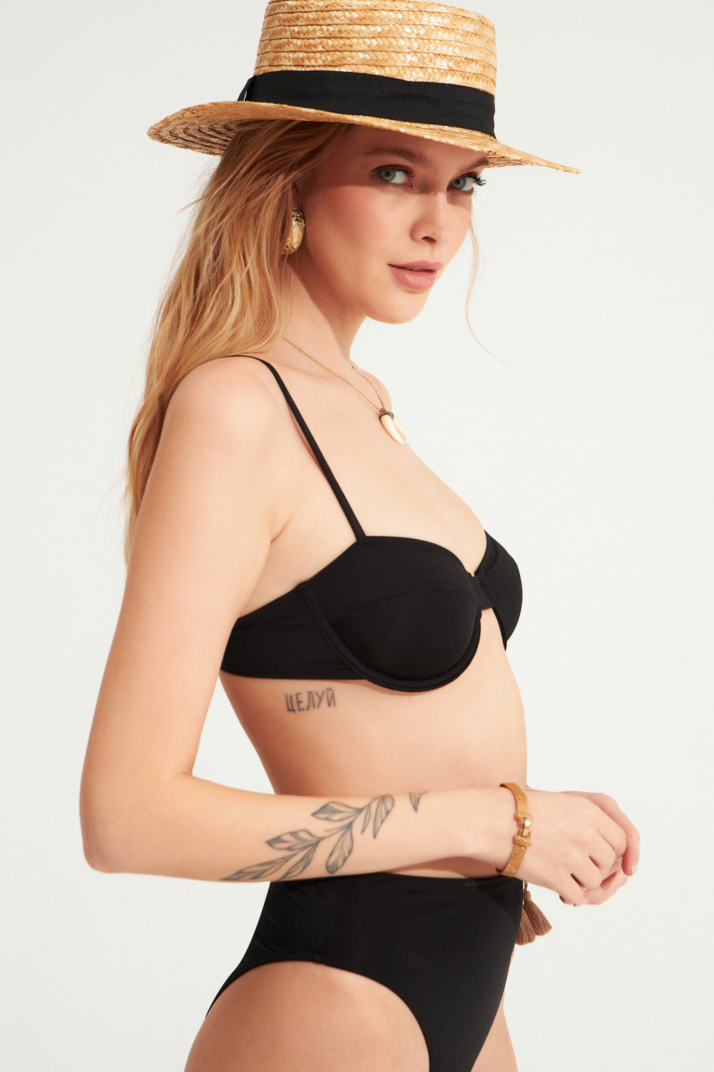 Scarlet Balconette Cup Bikini Üstü Jet Black
