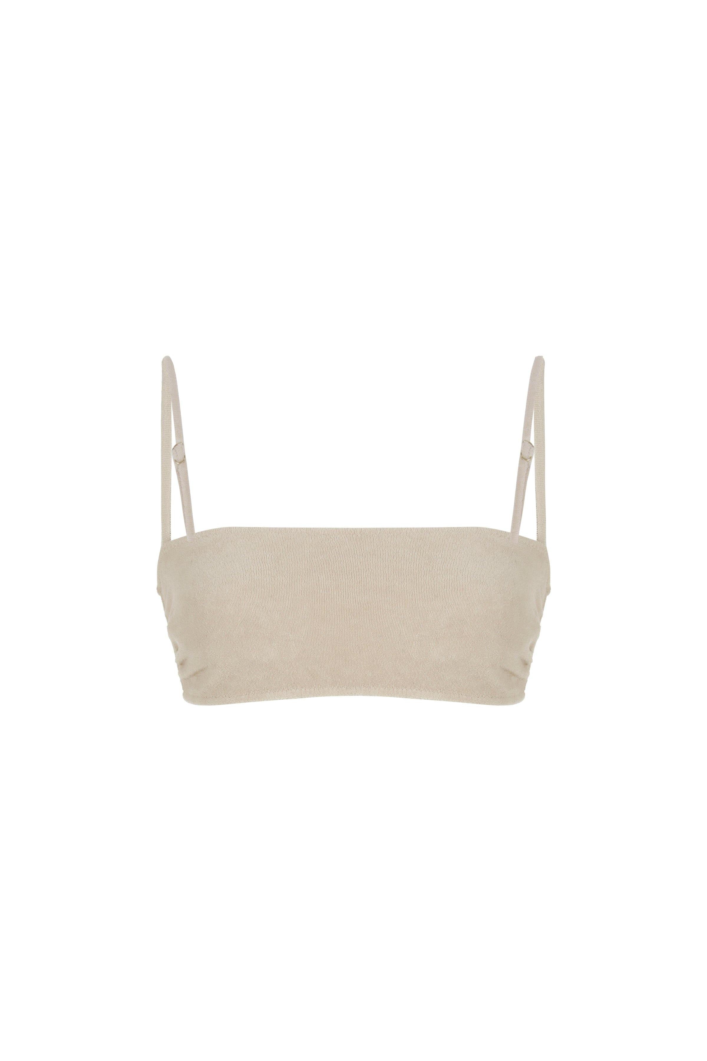 Mileva Terry Havlu Bralette Bikini Üstü Bej