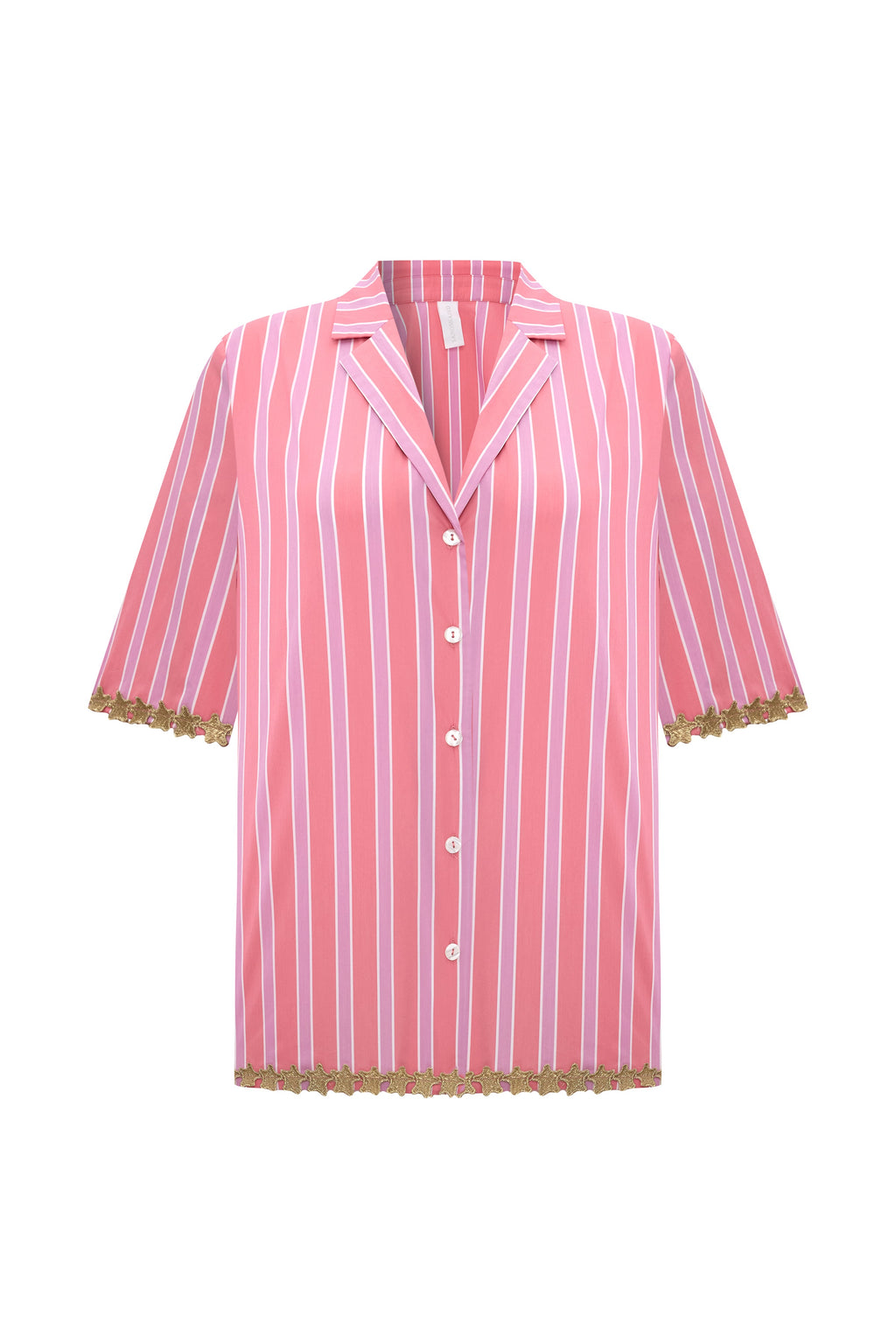 Shirt Guava Star Çizgili Pamuk Karışımlı
