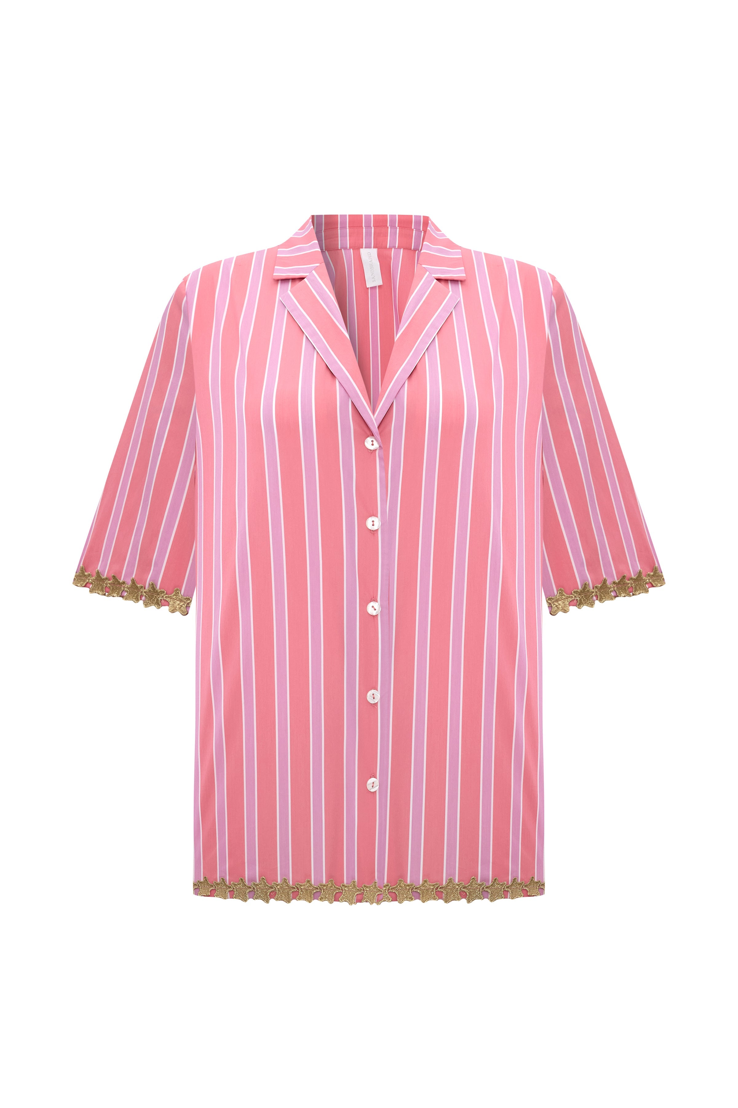 Shirt Guava Star Çizgili Pamuk Karışımlı