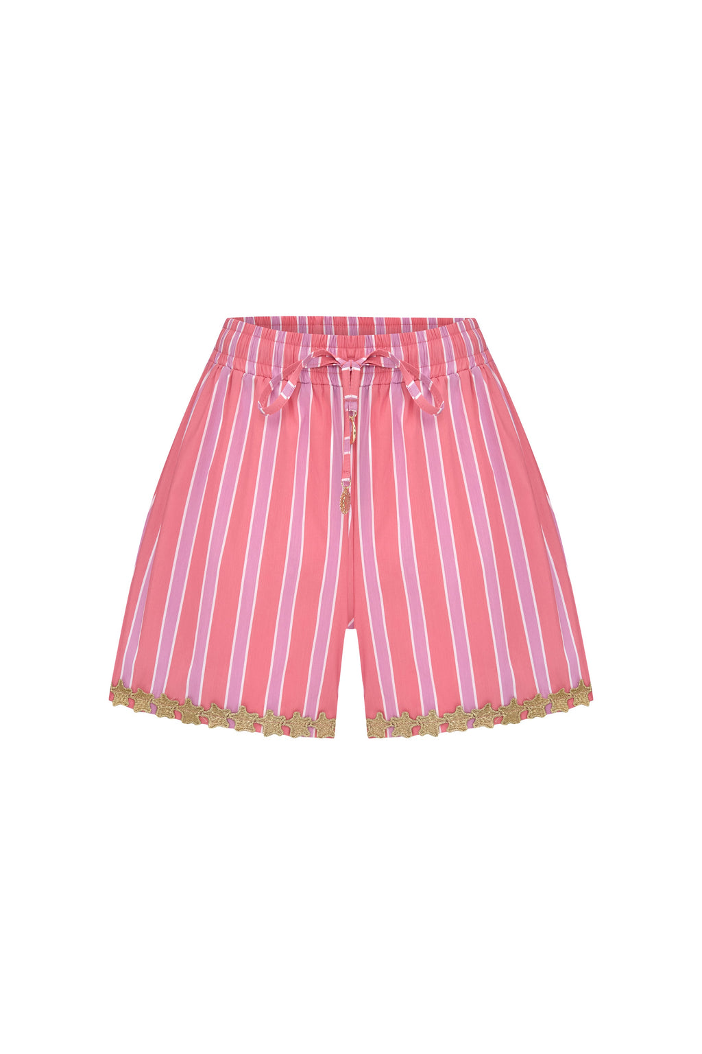 Shorts Guava Star Çizgili Pamuk Karışımlı