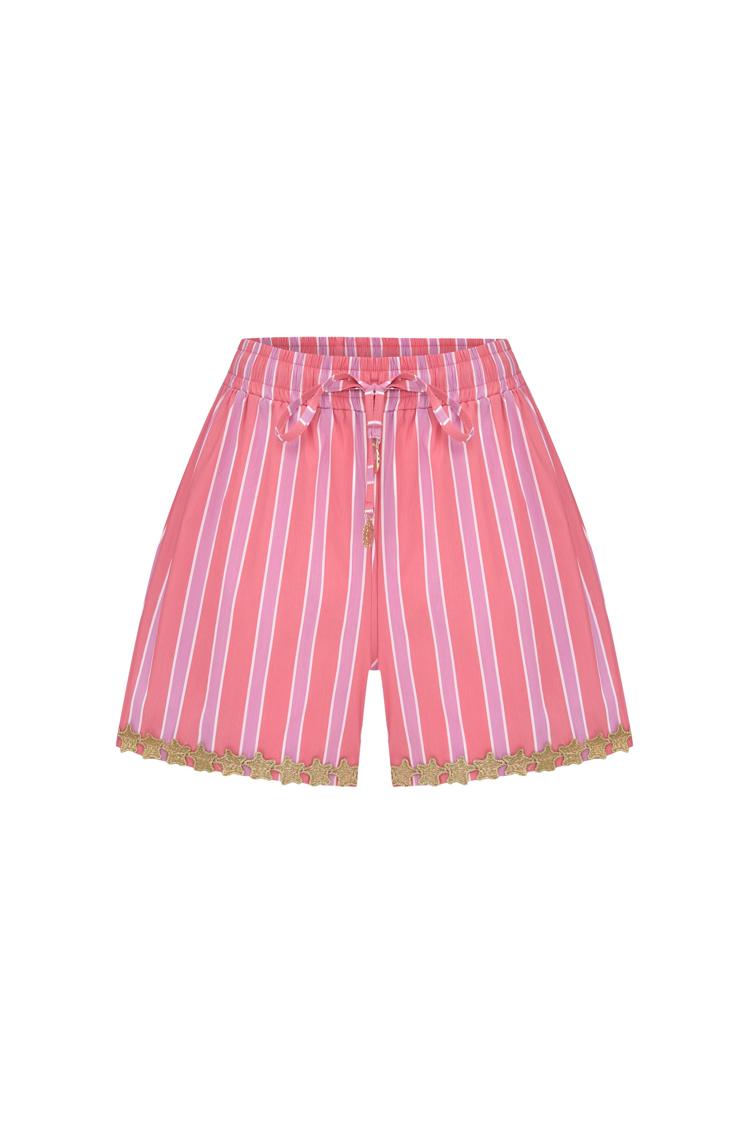 Shorts Guava Star Çizgili Pamuk Karışımlı