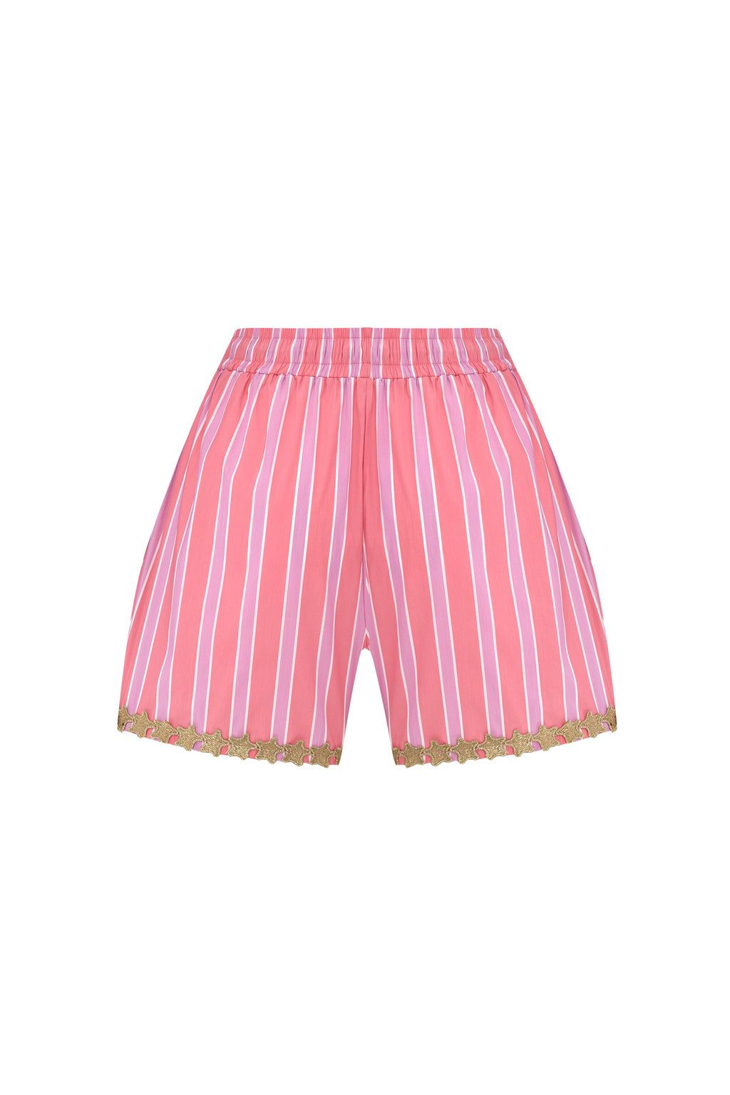 Shorts Guava Star Çizgili Pamuk Karışımlı