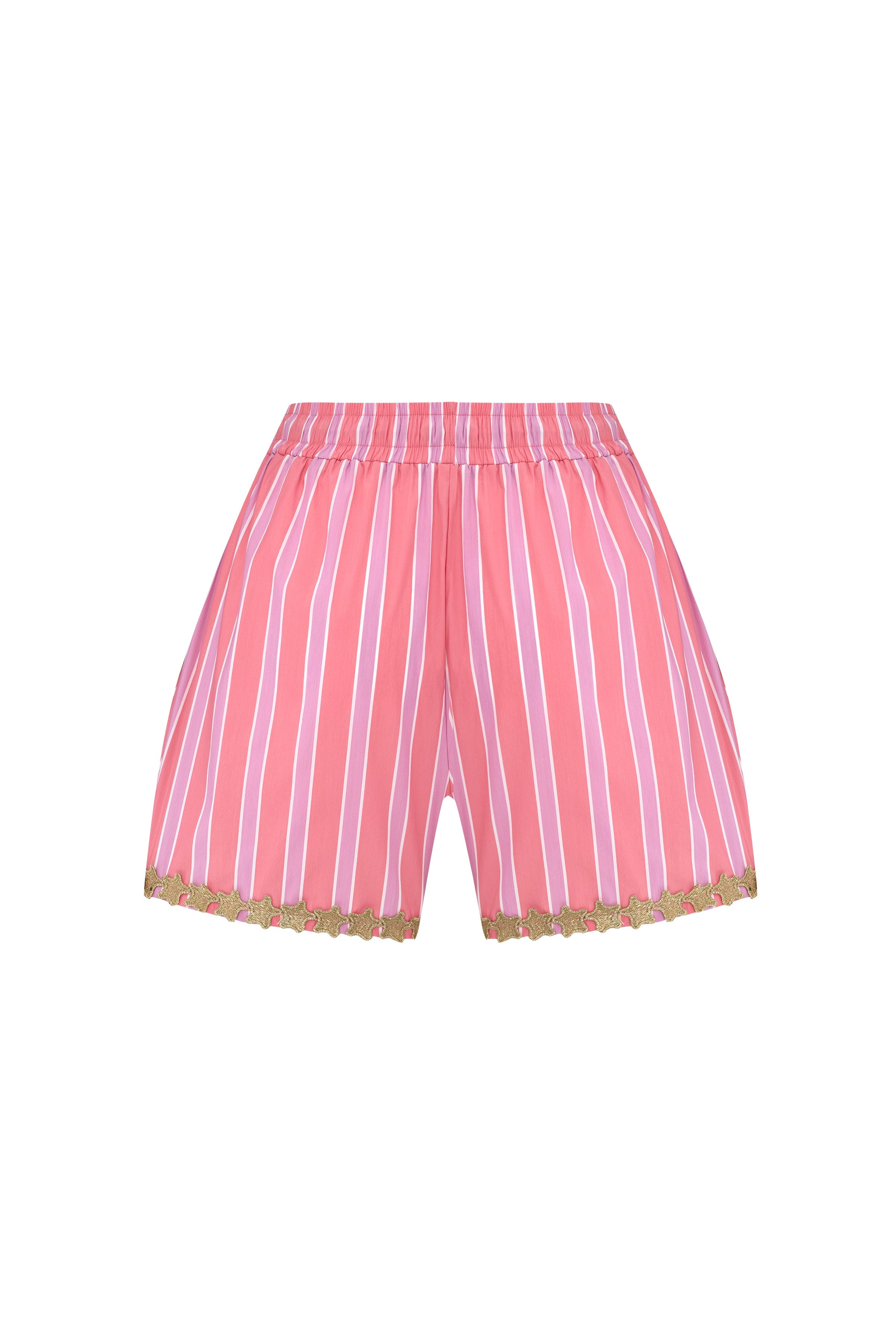 Shorts Guava Star Çizgili Pamuk Karışımlı