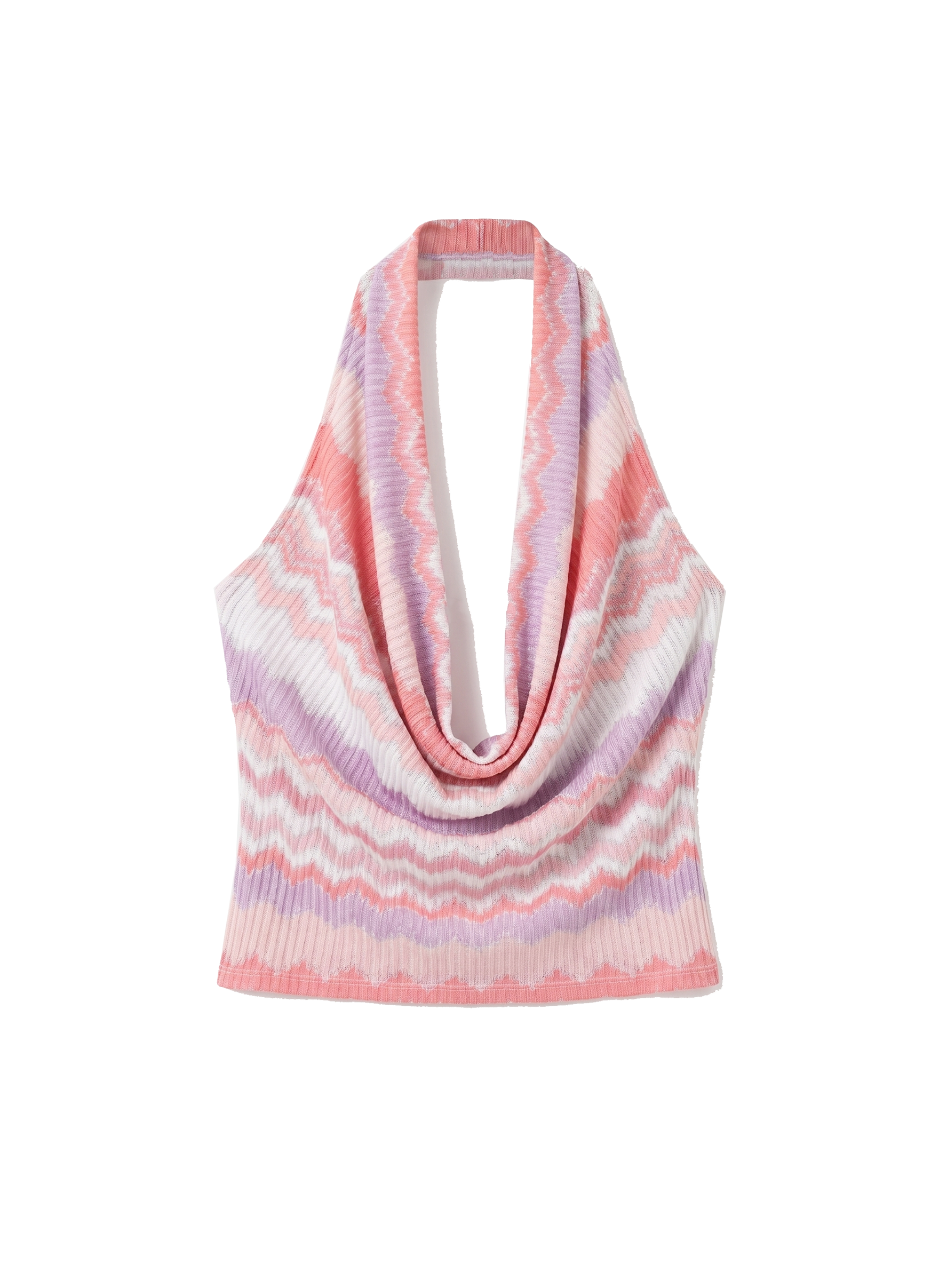 Nivora Drape Halter Yaka Bluz Zigzag Metalik Soleia