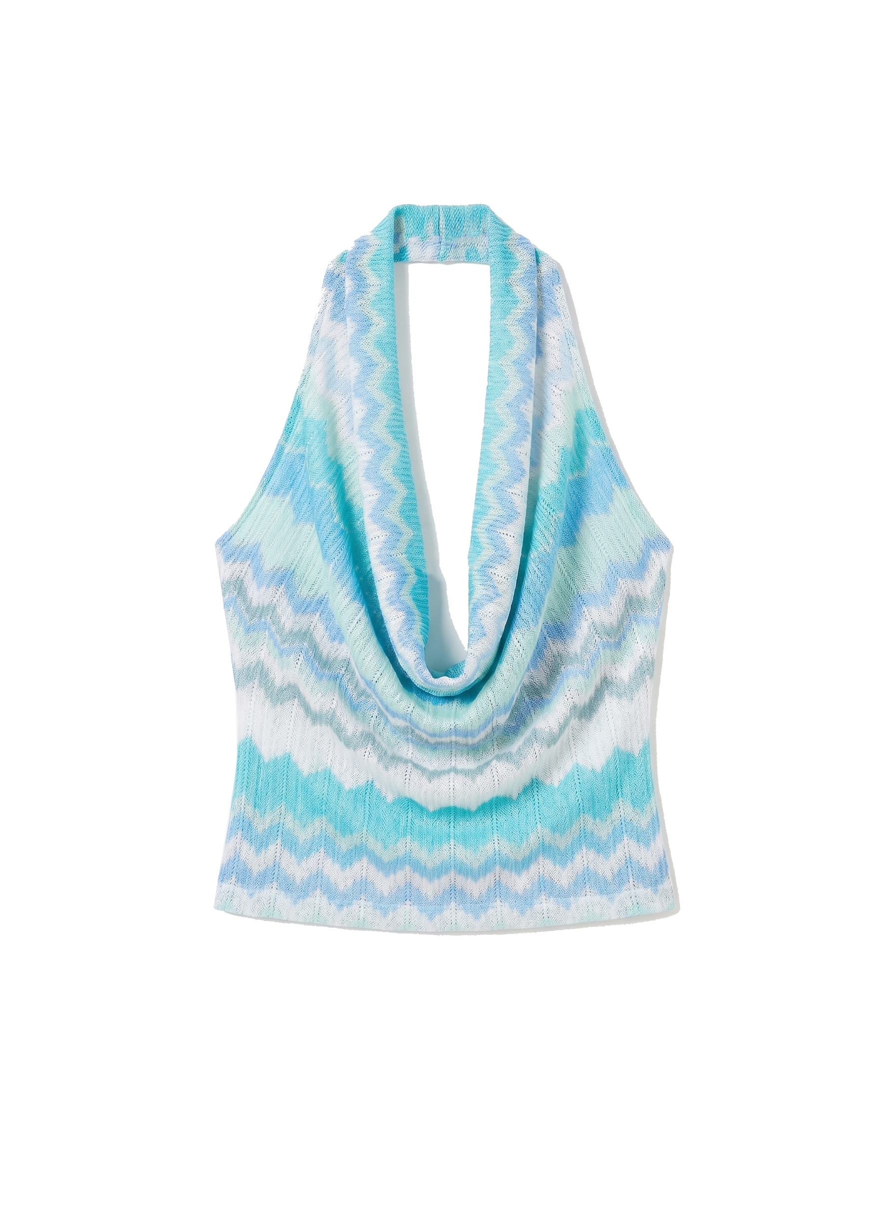 Nivora Drape Halter Yaka Bluz Zigzag Metalik Almara