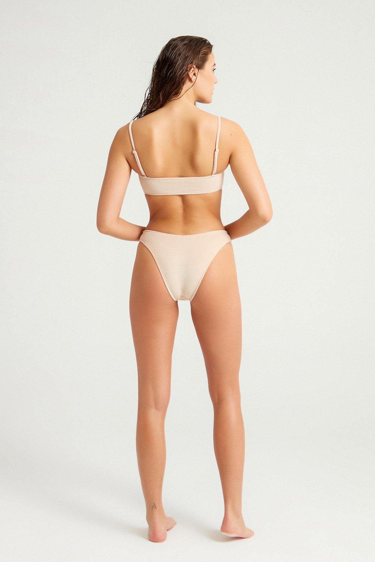 Mileva Terry Havlu Bralette Bikini Üstü Bej