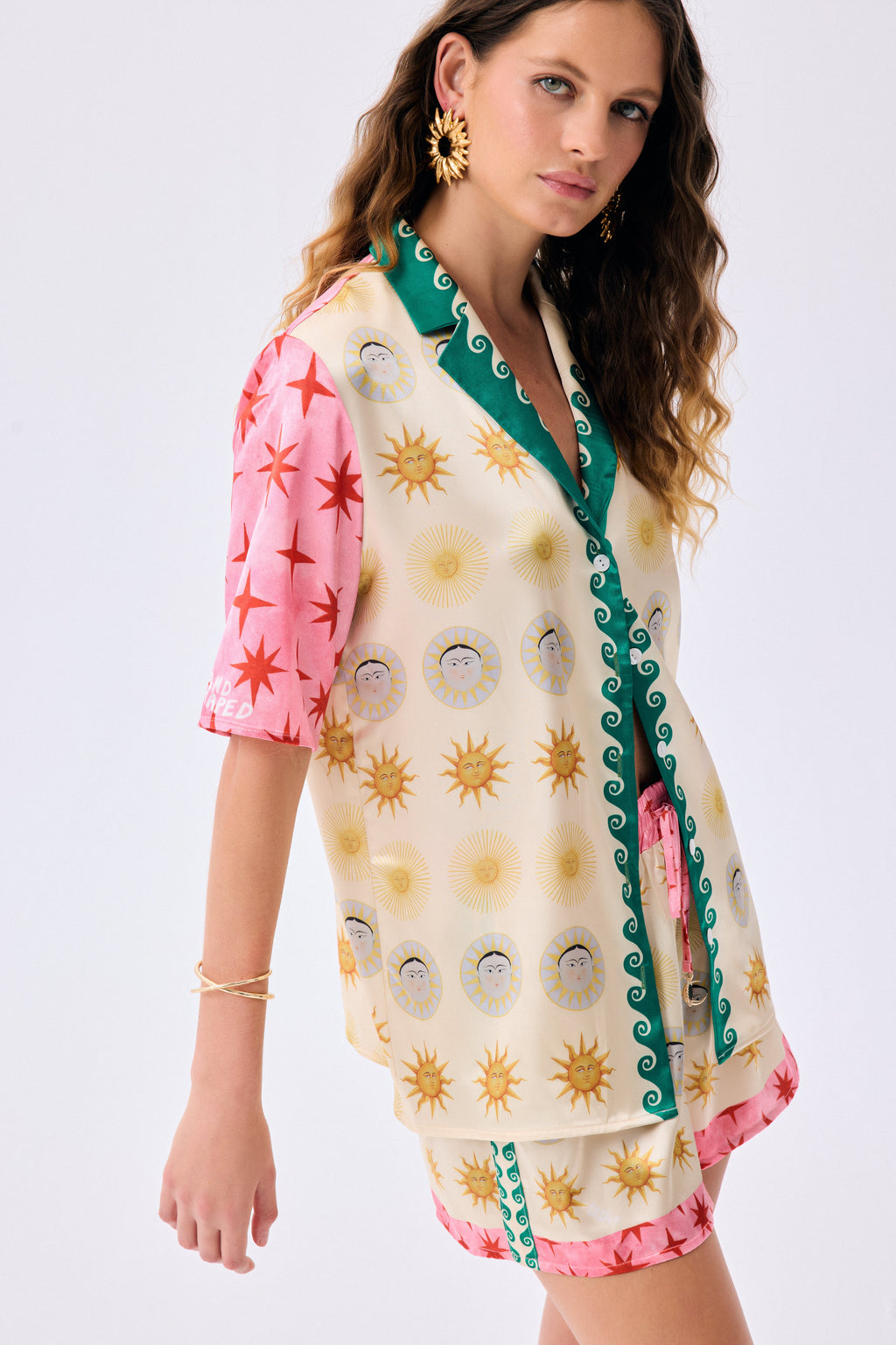 Shirt Cosmos Baskılı İpek Twill