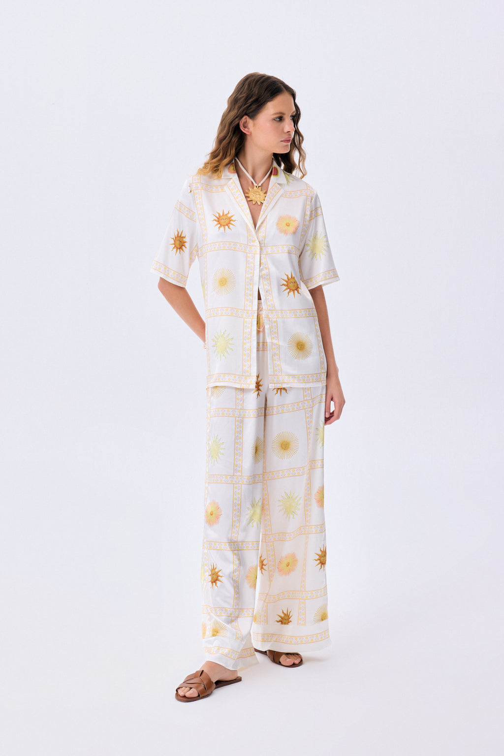 Trousers Visions of the Sun Baskılı İpek Twill