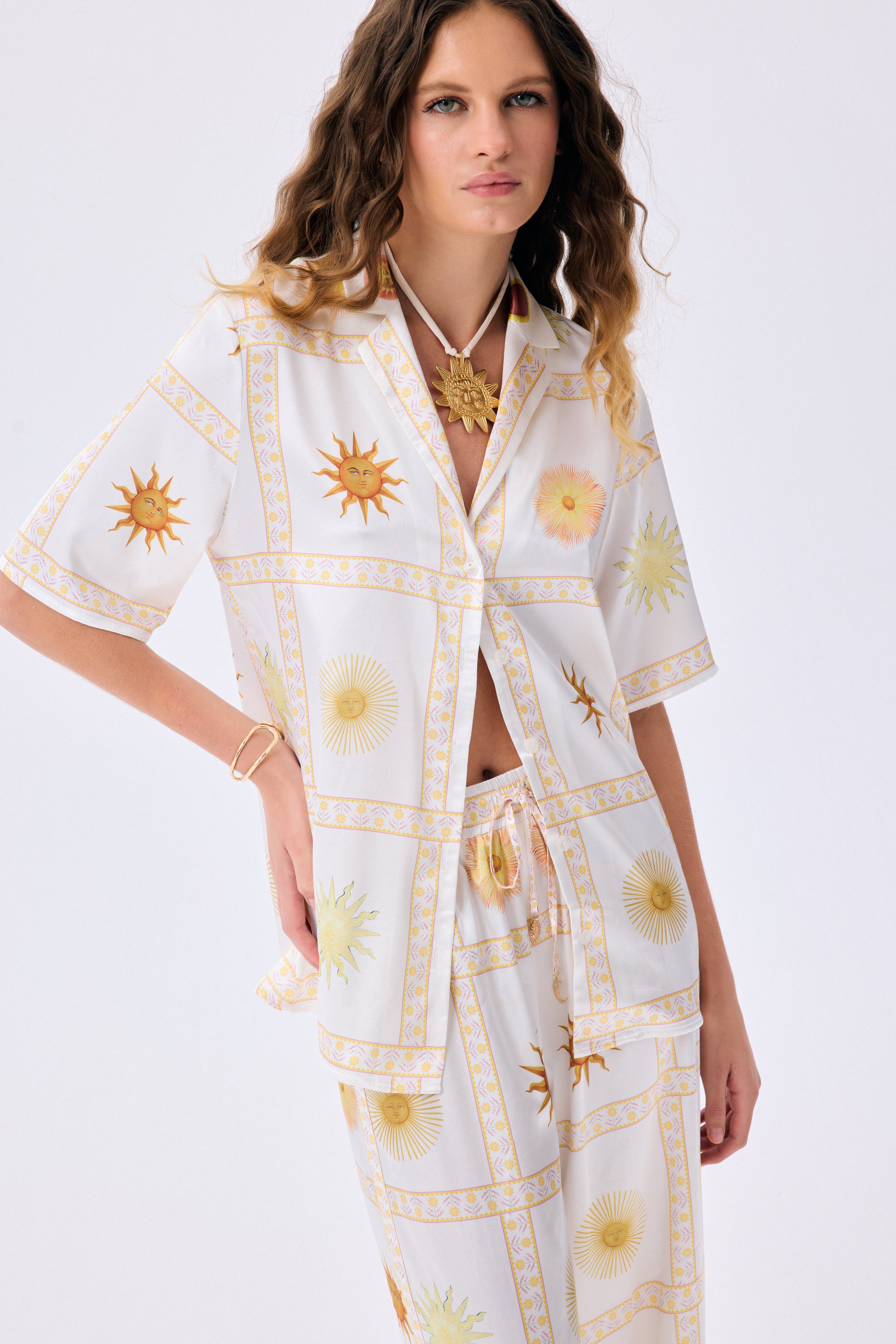 Trousers Visions of the Sun Baskılı İpek Twill