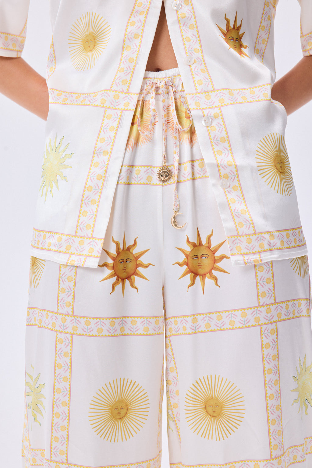 Shirt Visions of the Sun Baskılı İpek Twill