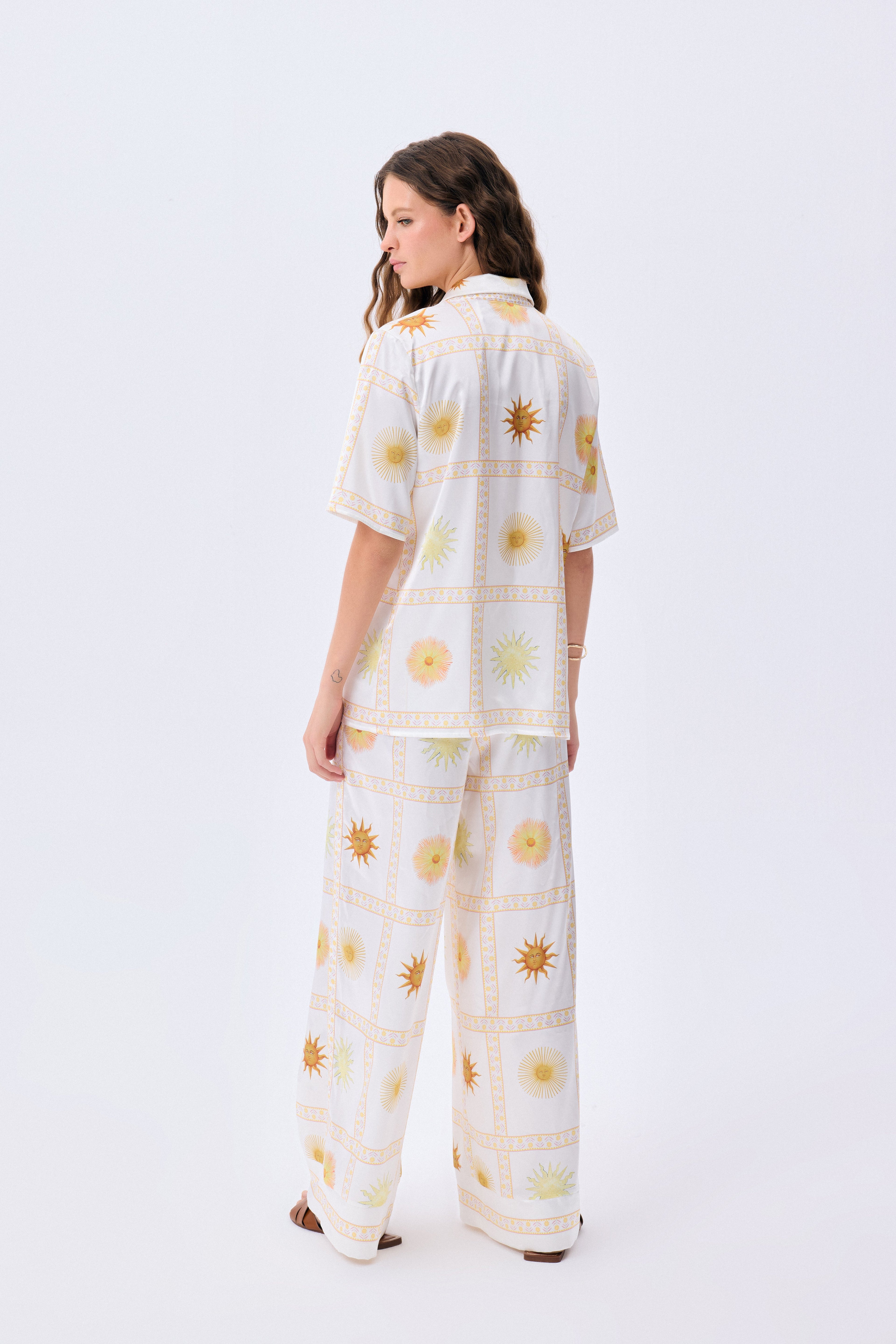Shirt Visions of the Sun Baskılı İpek Twill