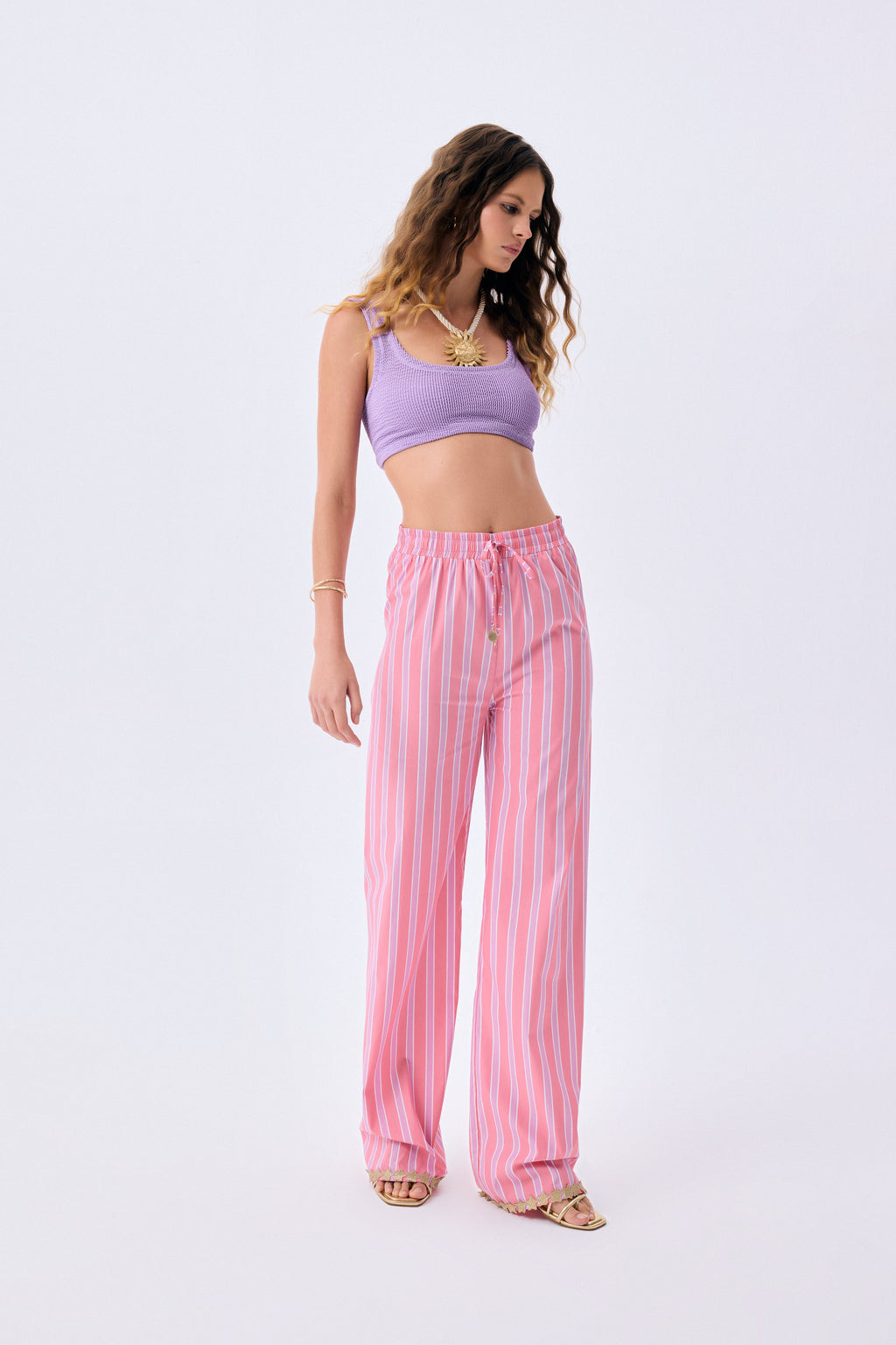 Trousers Guava Star Çizgili Pamuk Karışımlı