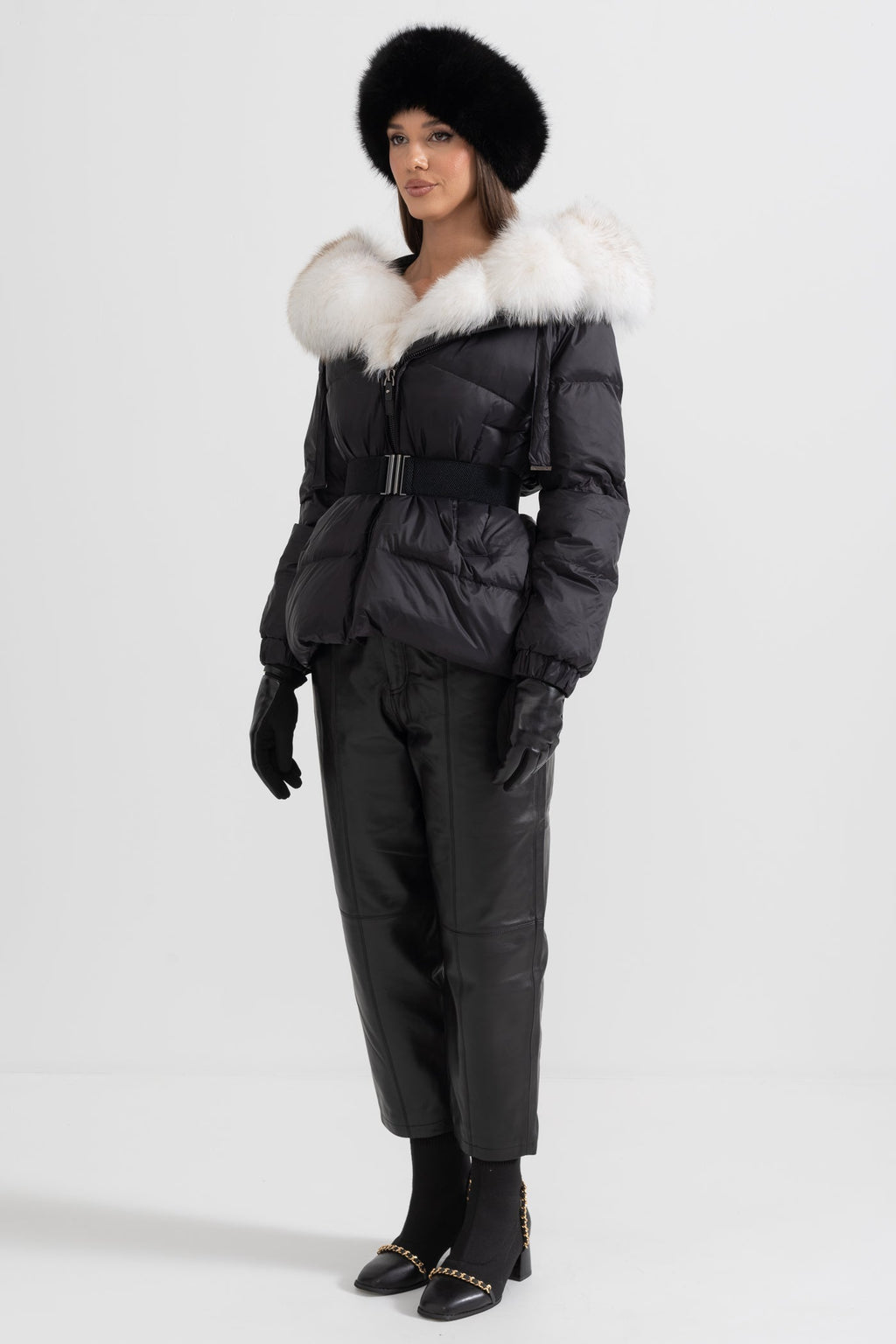 kürk yaka puffer mont