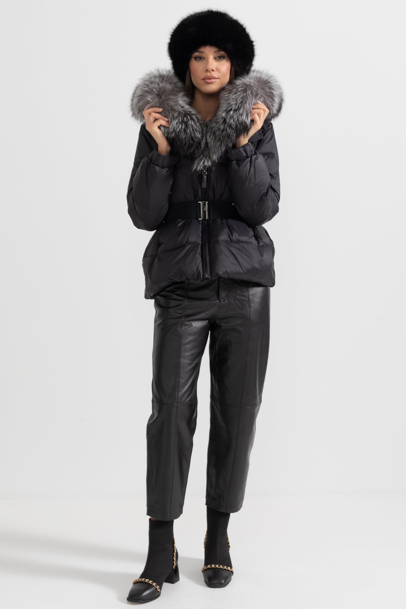 kürk yaka puffer mont