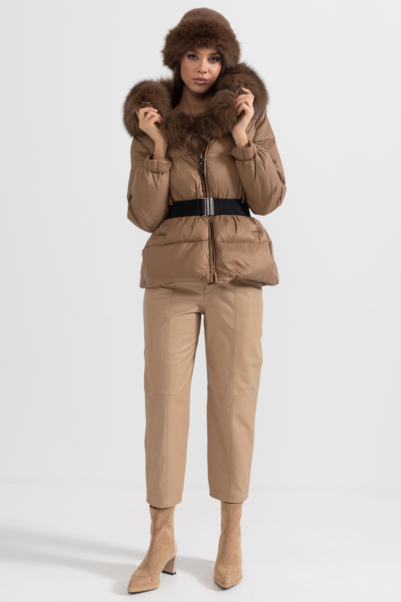 kürk yaka puffer mont