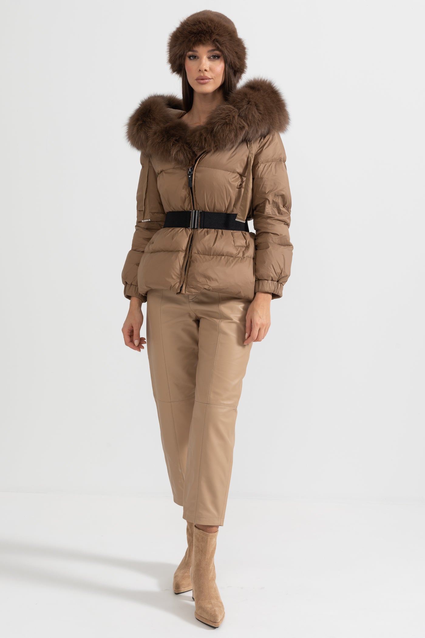 kürk yaka puffer mont