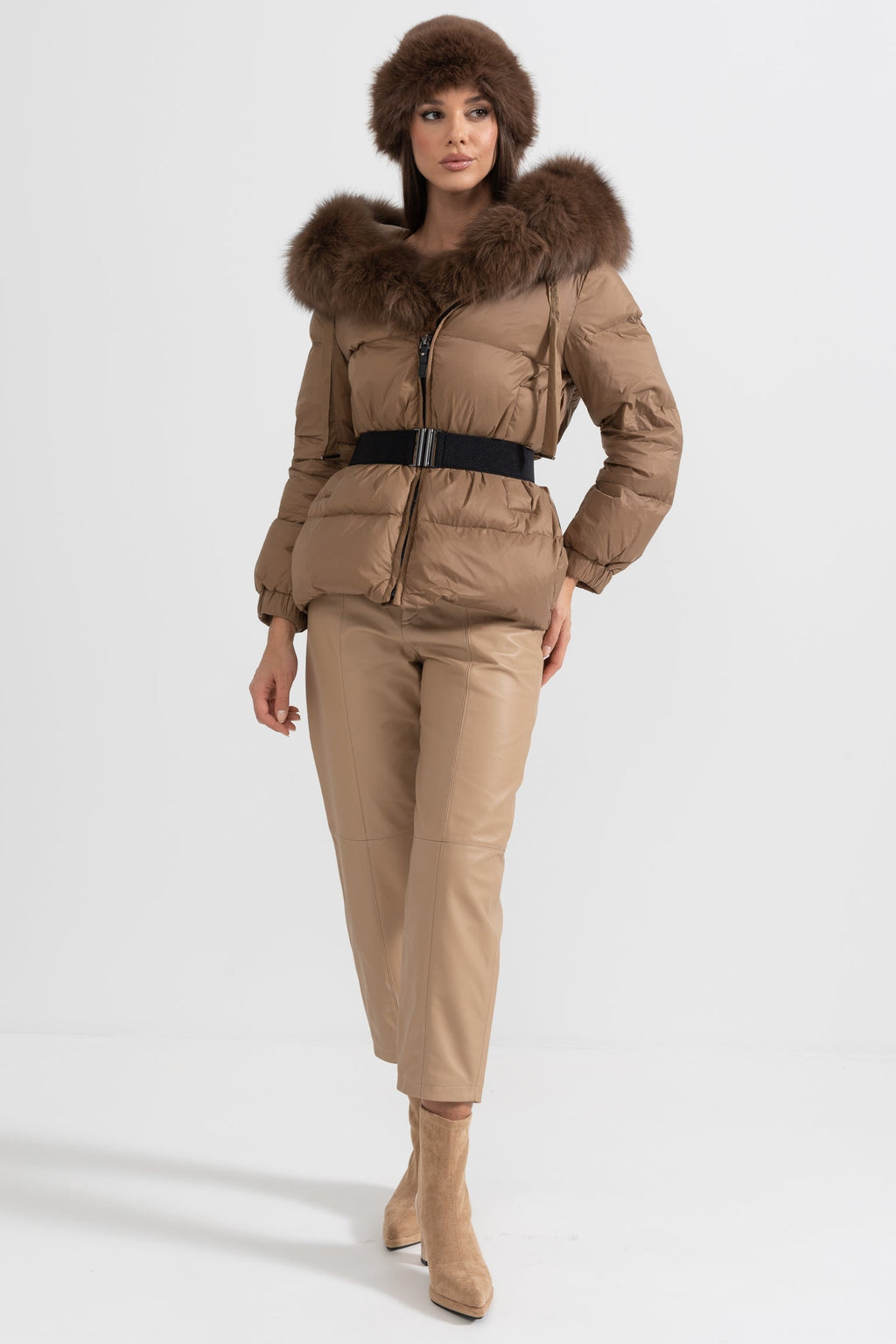 kürk yaka puffer mont