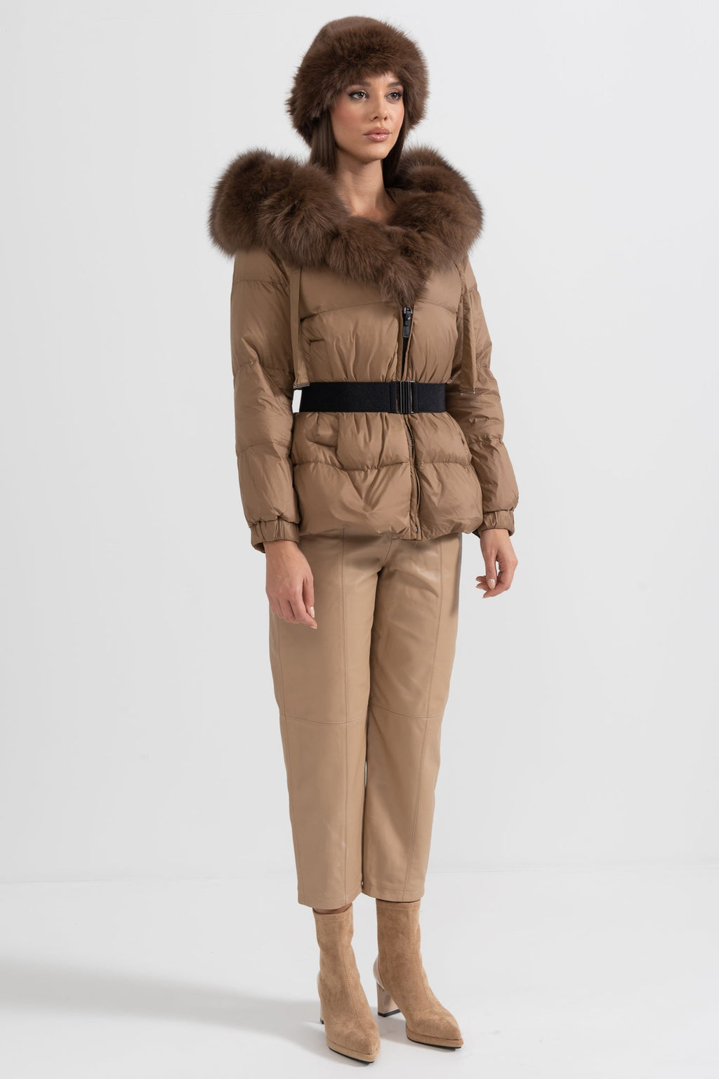 kürk yaka puffer mont