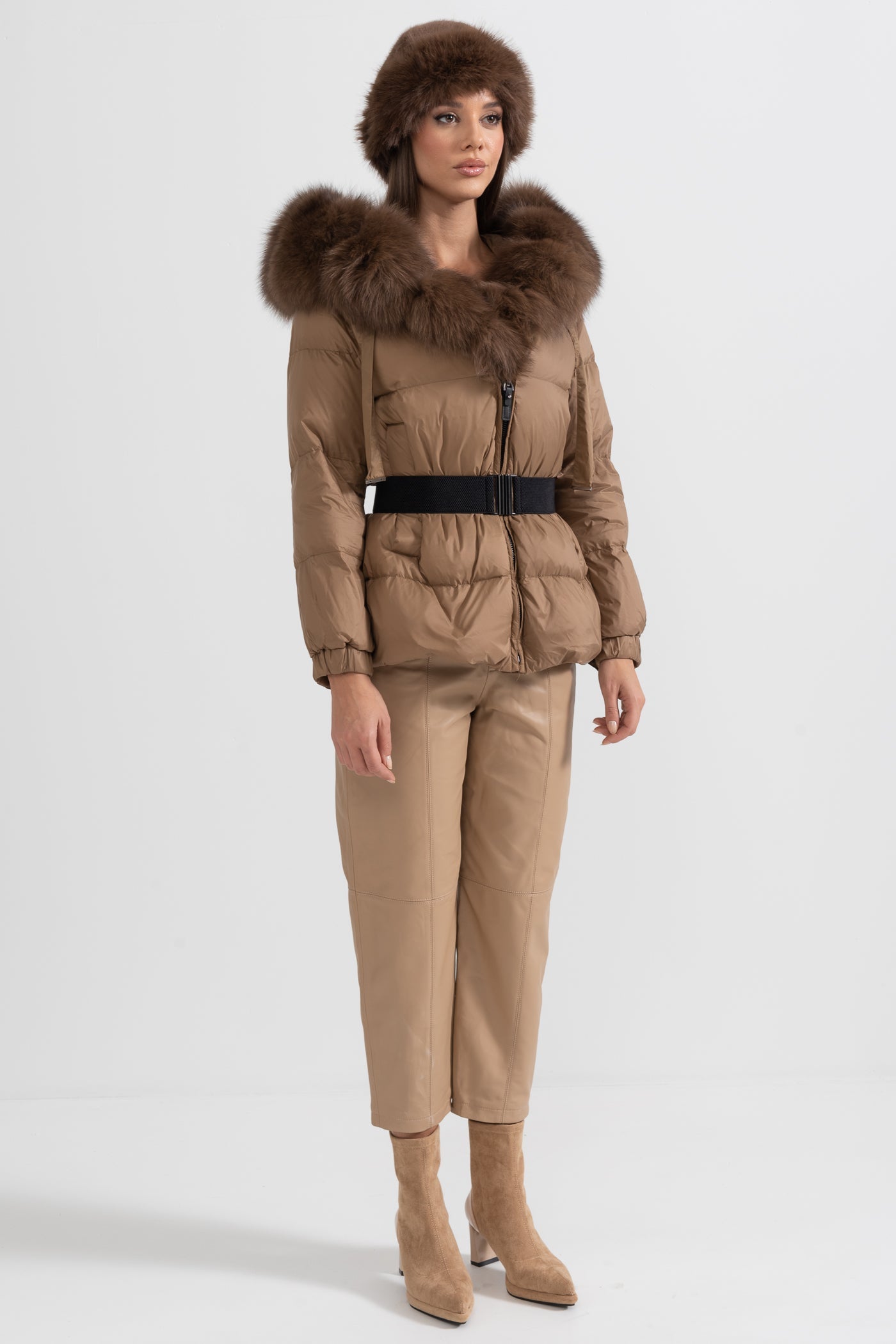kürk yaka puffer mont