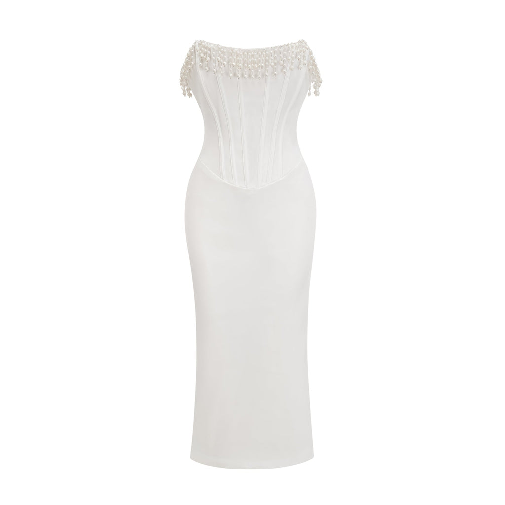 Roseline inci midi elbise