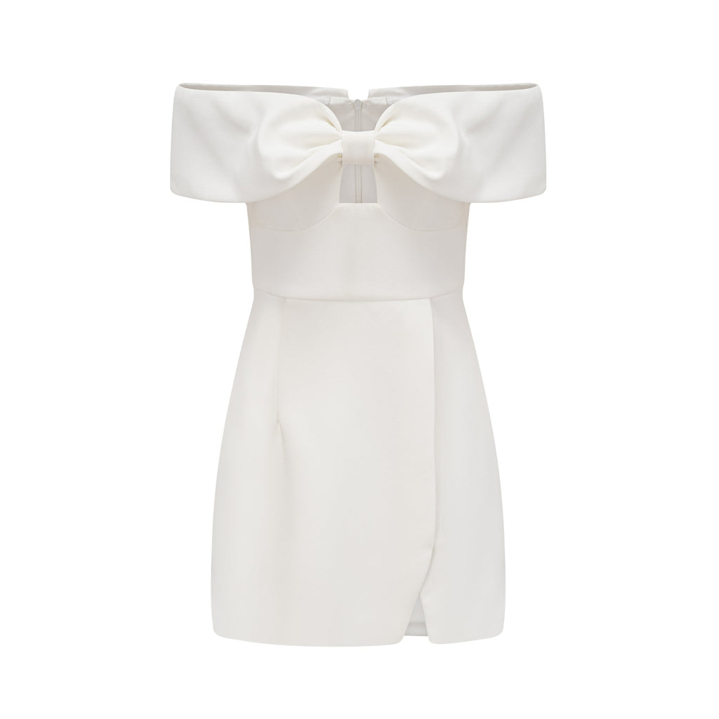 Victoire fiyonk detaylı mini elbise