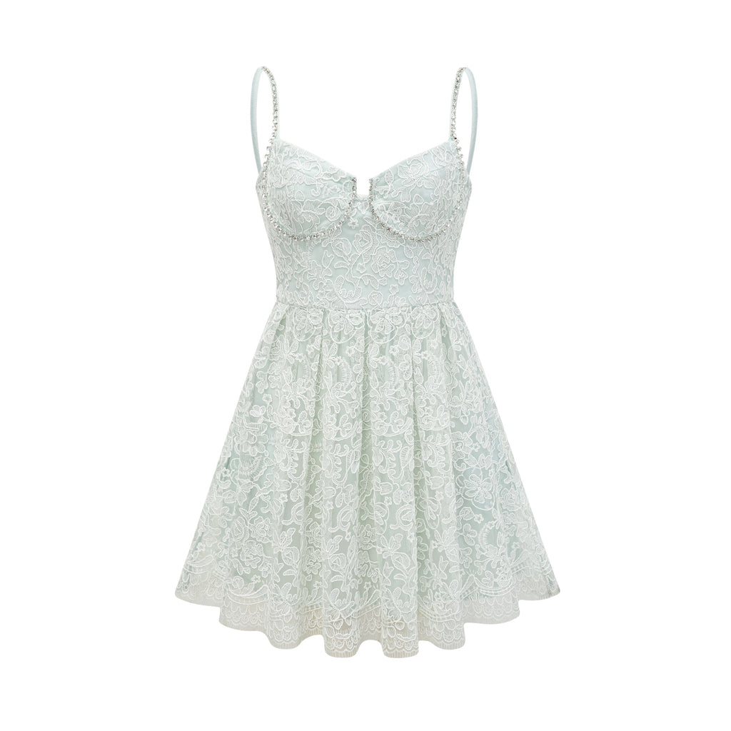 Vanna dantelli mini elbise