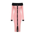 Carine Pembe Midi Elbise