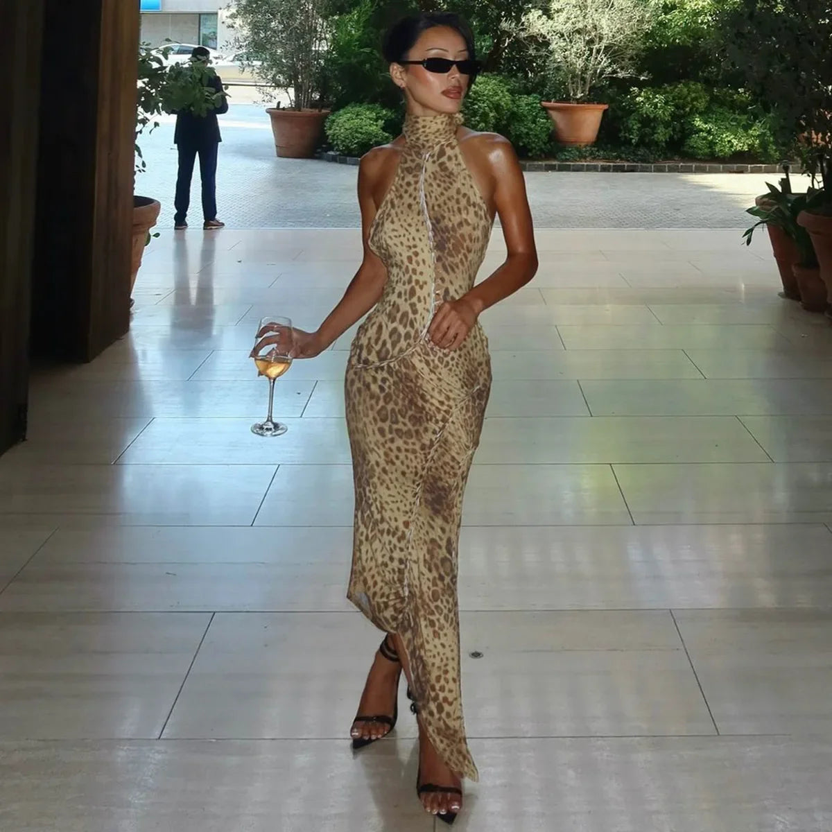 Slim Leopard Elbise