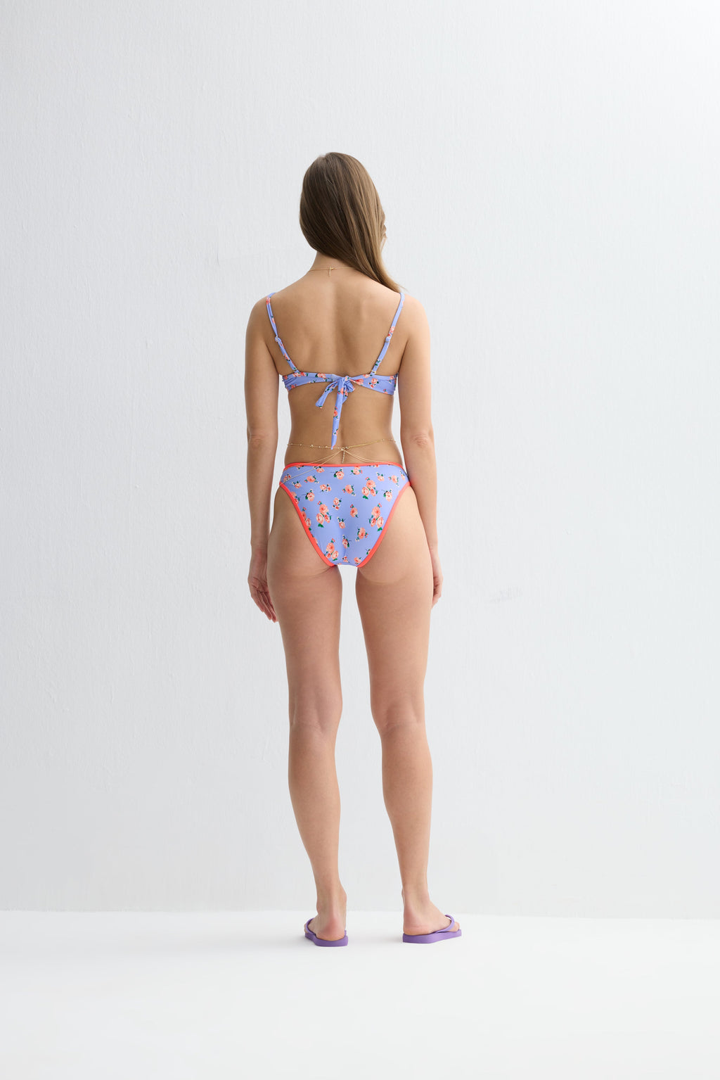 Banou Baskılı Fırfırlı Balconette Bikini Takımı In Souci