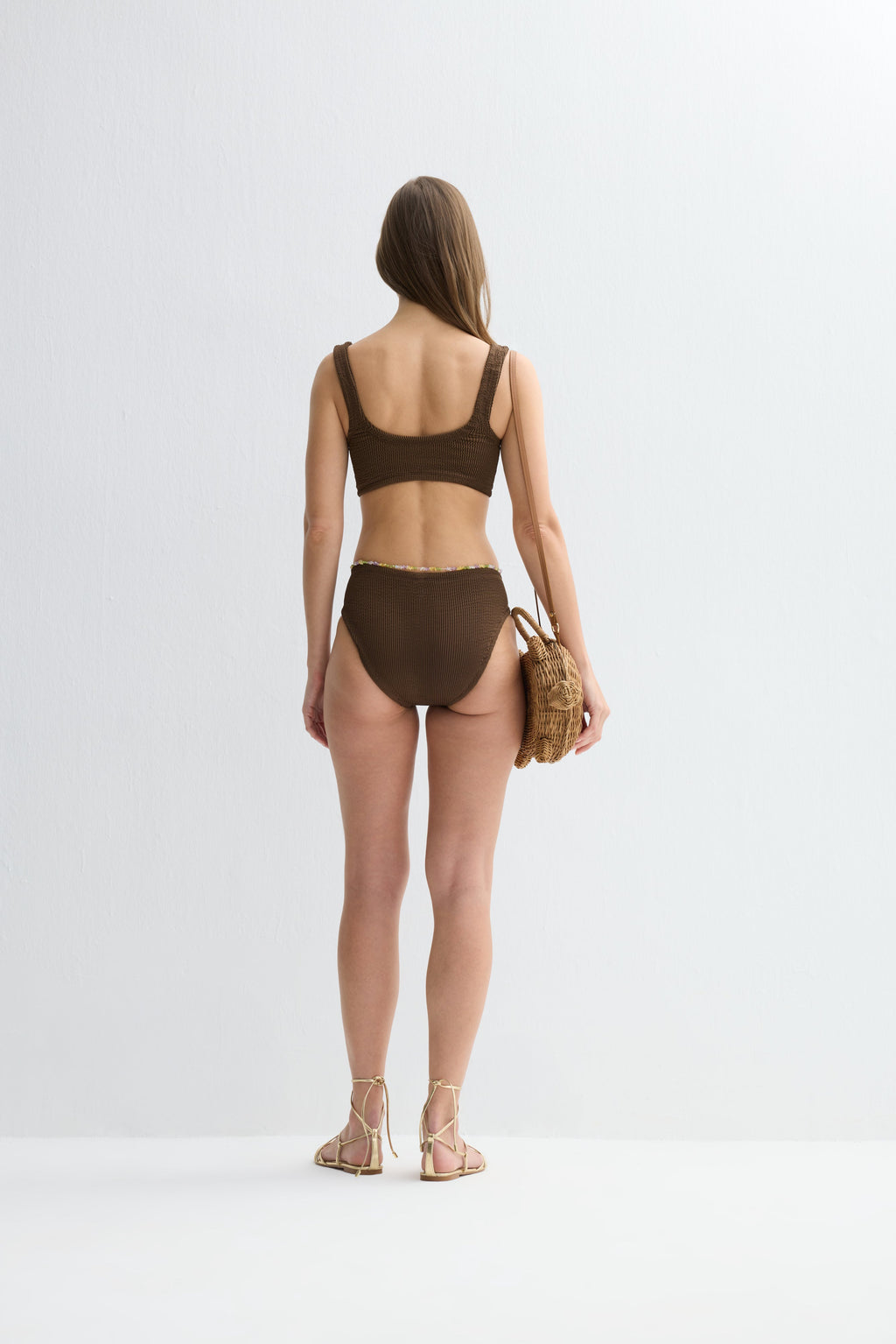 Sofi Crinkle Atlet Bikini Takımı Kahverengi