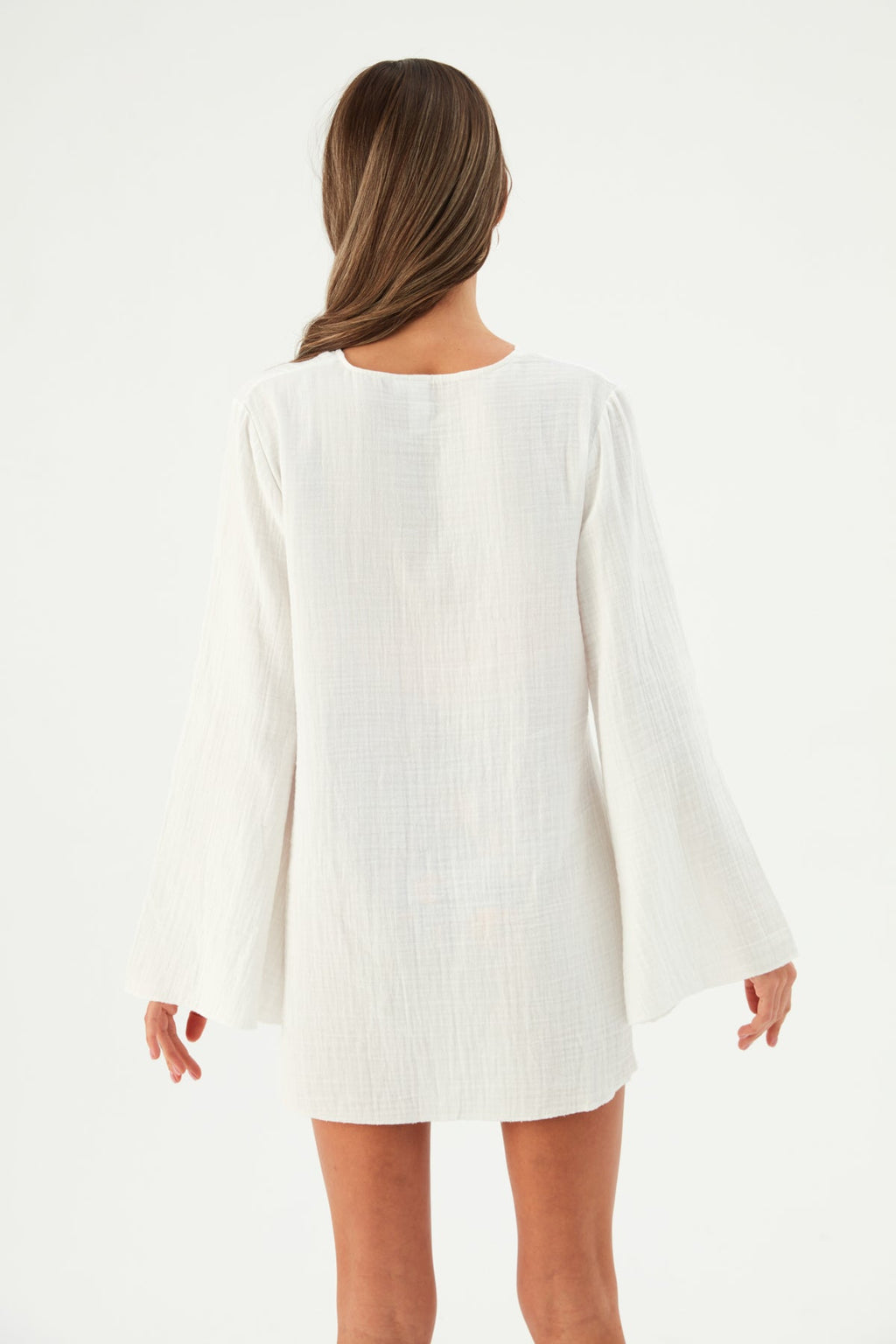 Elle Cotton Gauze Mini Elbise Beyaz