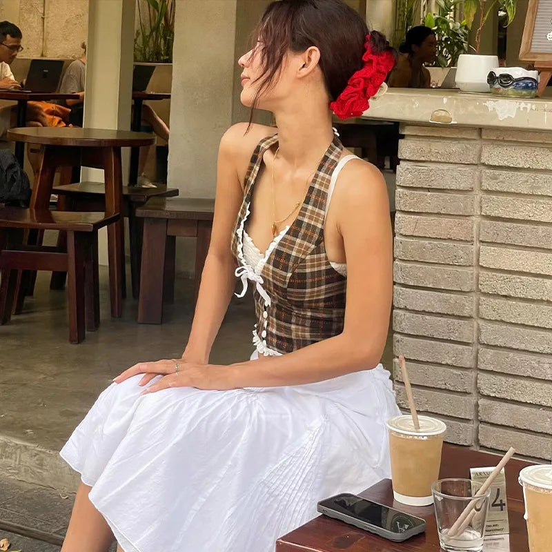 French Style Halter Crop Top